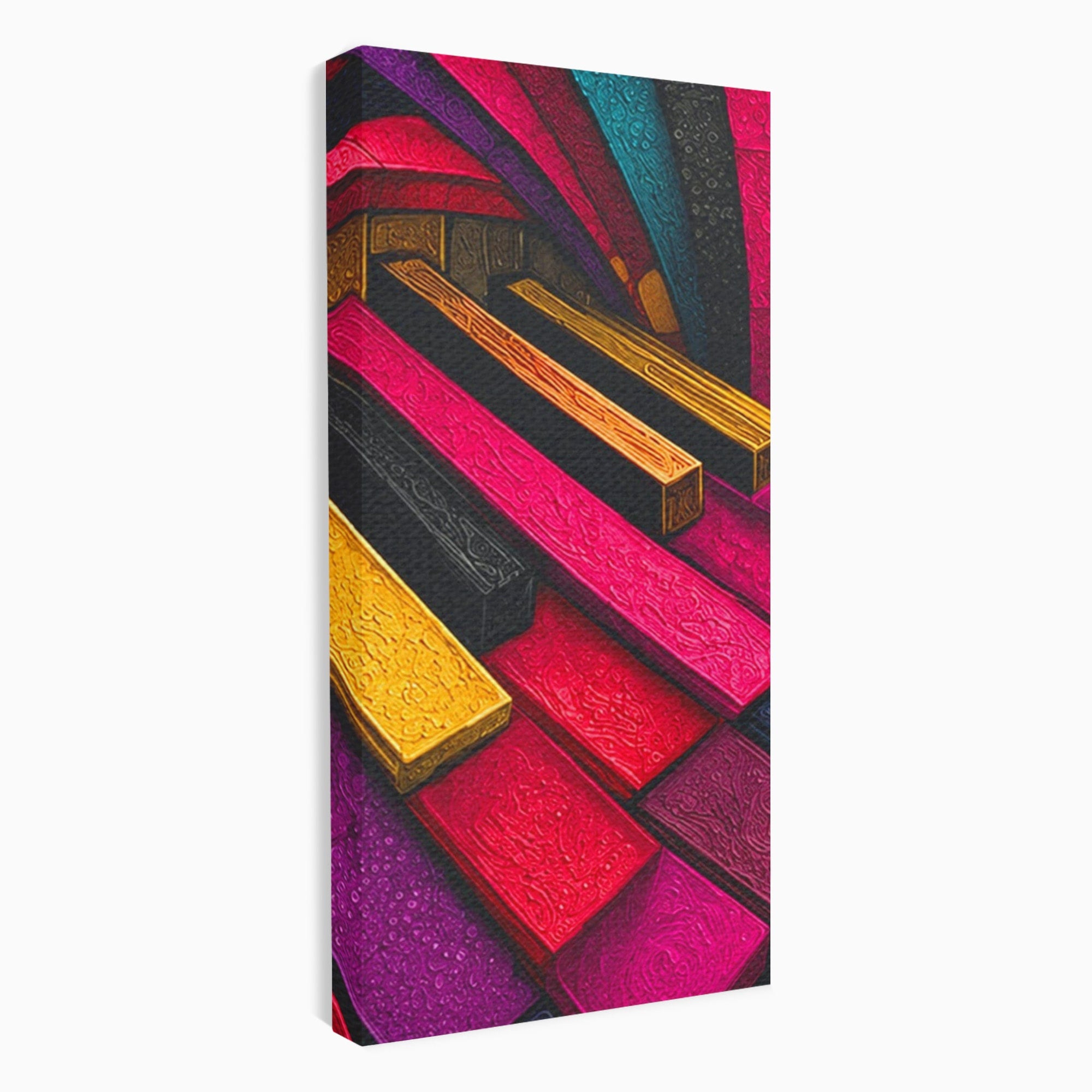 Set 2 Tablouri Canvas Premium LuxCanva® C2-1361, Pian Abstract, Pian, Abstract, Arta, Colorat, Living, Culori Vibrante