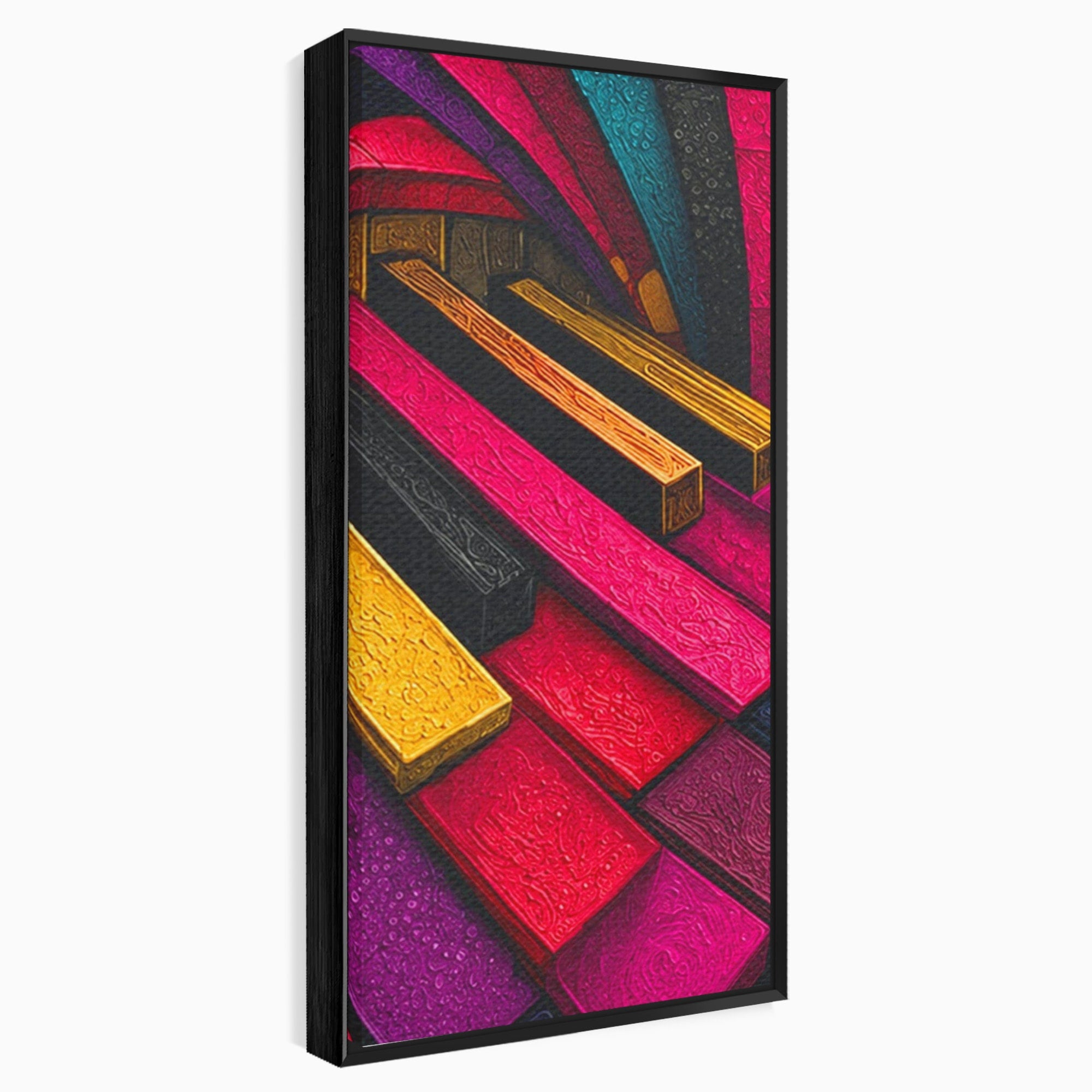 Set 2 Tablouri Canvas Premium LuxCanva® C2-1361, Pian Abstract, Pian, Abstract, Arta, Colorat, Living, Culori Vibrante