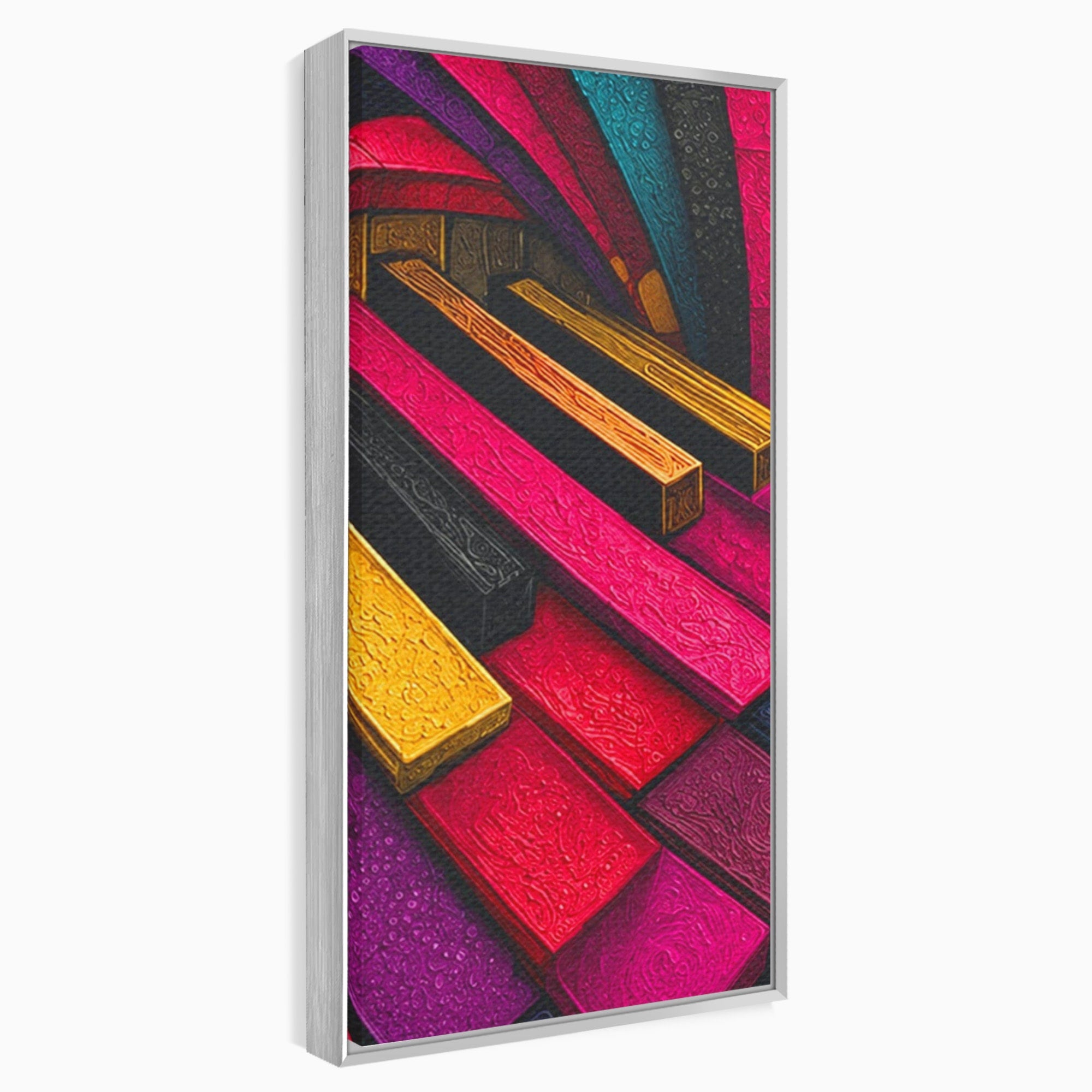 Set 2 Tablouri Canvas Premium LuxCanva® C2-1361, Pian Abstract, Pian, Abstract, Arta, Colorat, Living, Culori Vibrante