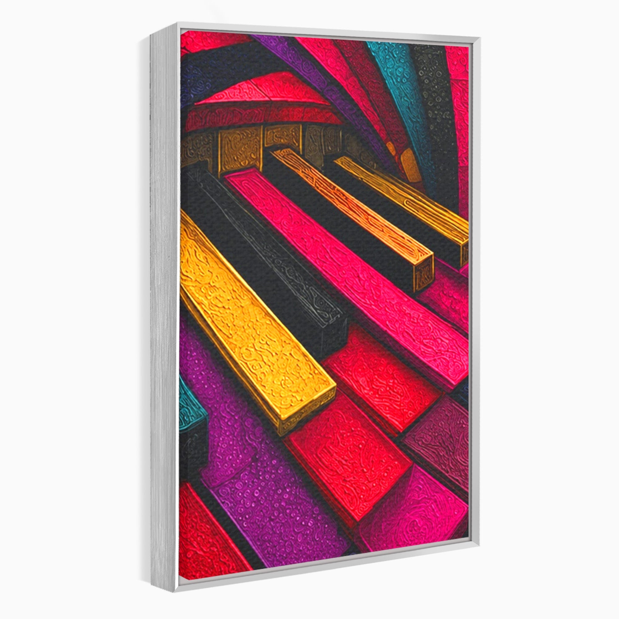 Set 2 Tablouri Canvas Premium LuxCanva® C2-1361, Pian Abstract, Pian, Abstract, Arta, Colorat, Living, Culori Vibrante
