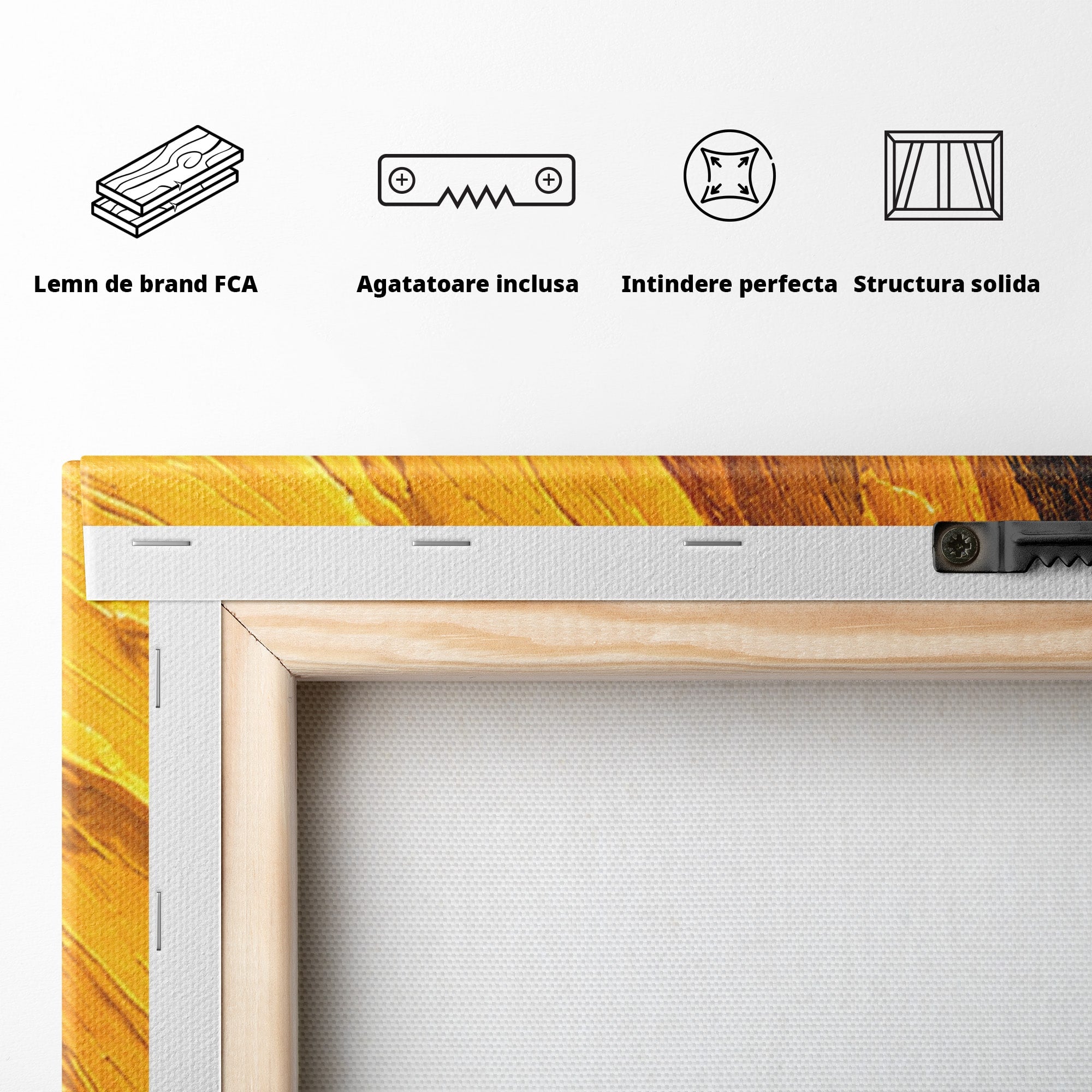 Set 2 Tablouri Canvas Premium LuxCanva® C2-1362, Vortex Auriu, Abstract, Vortex, Textura, Arta Moderna, Living, Culori Vibrante