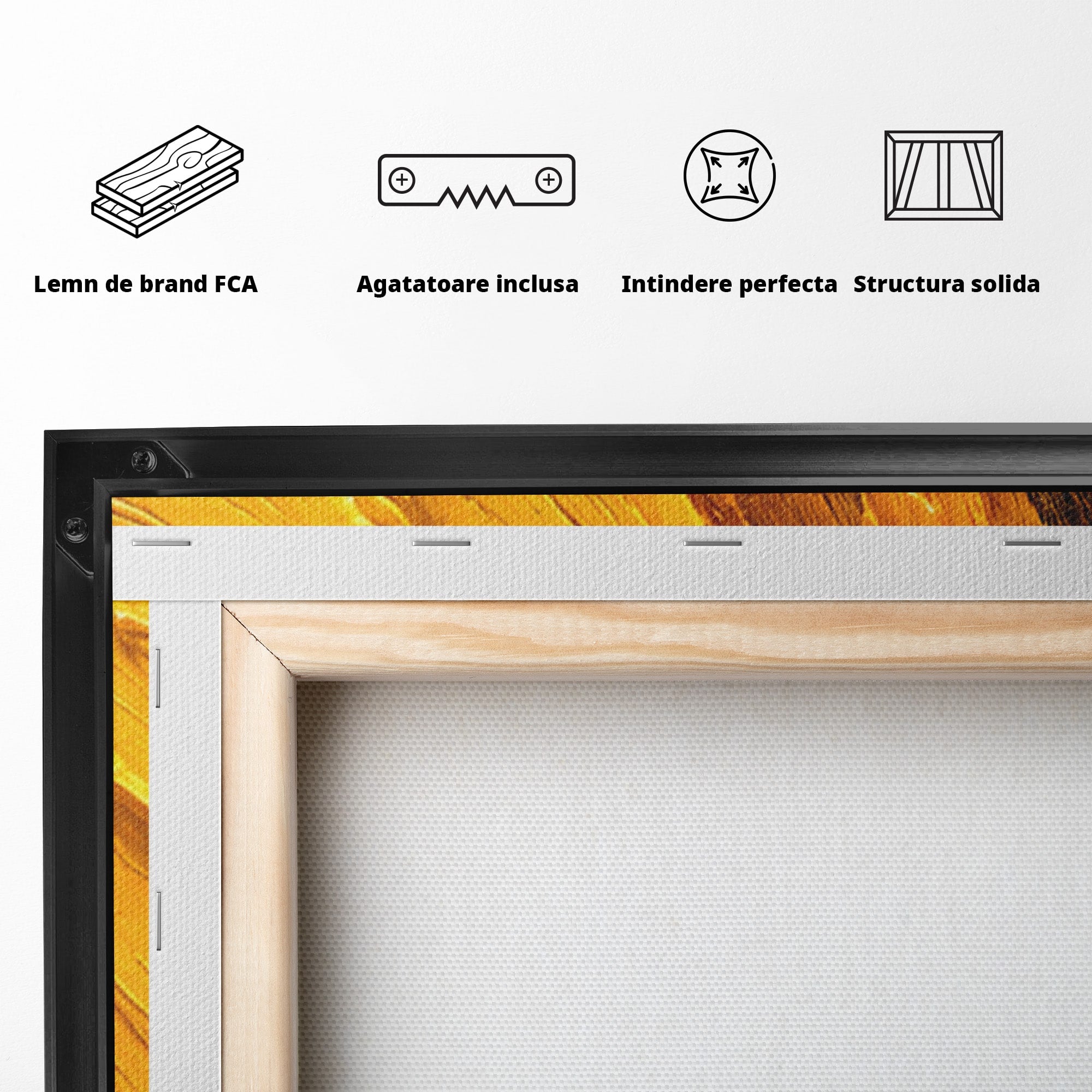 Set 2 Tablouri Canvas Premium LuxCanva® C2-1362, Vortex Auriu, Abstract, Vortex, Textura, Arta Moderna, Living, Culori Vibrante