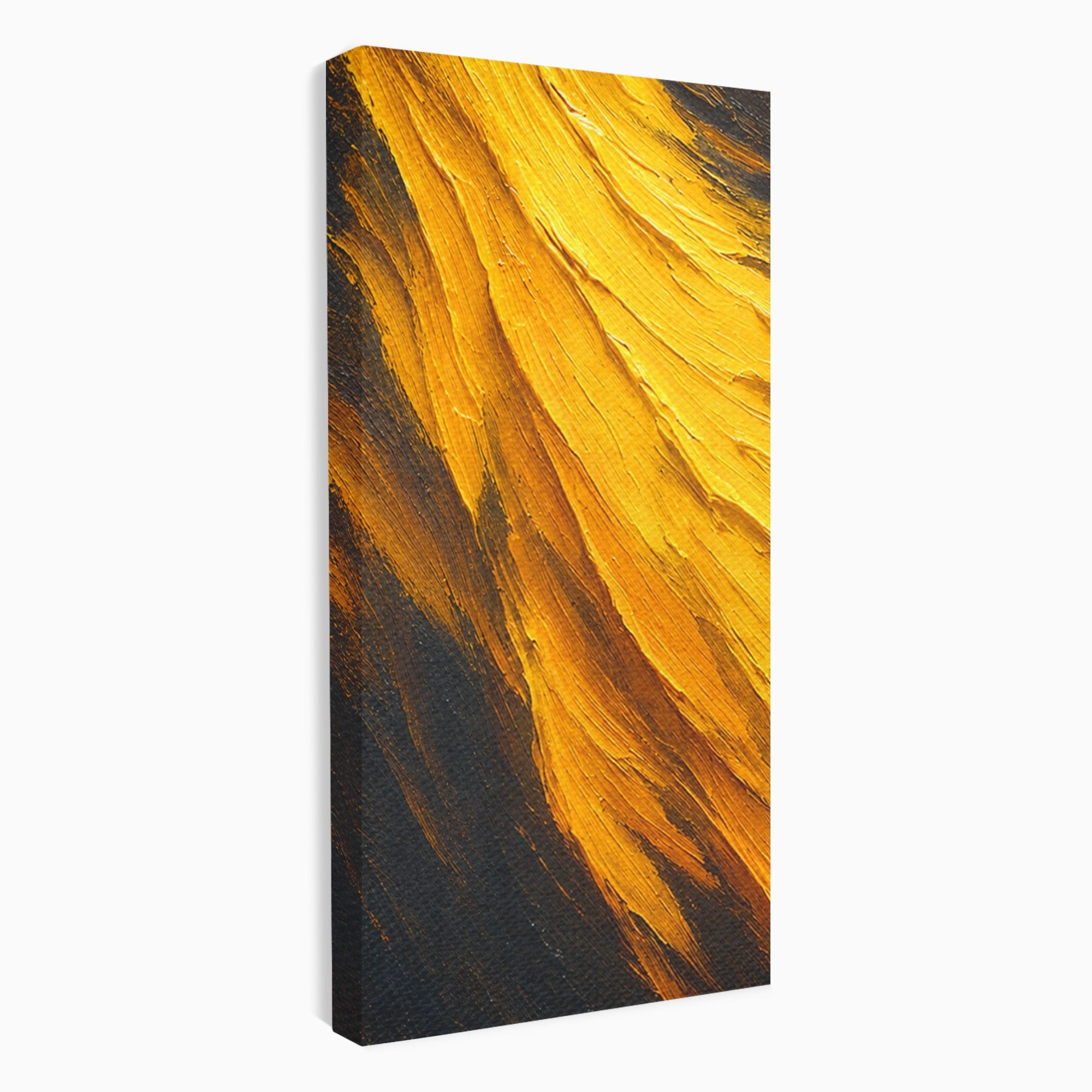 Set 2 Tablouri Canvas Premium LuxCanva® C2-1362, Vortex Auriu, Abstract, Vortex, Textura, Arta Moderna, Living, Culori Vibrante
