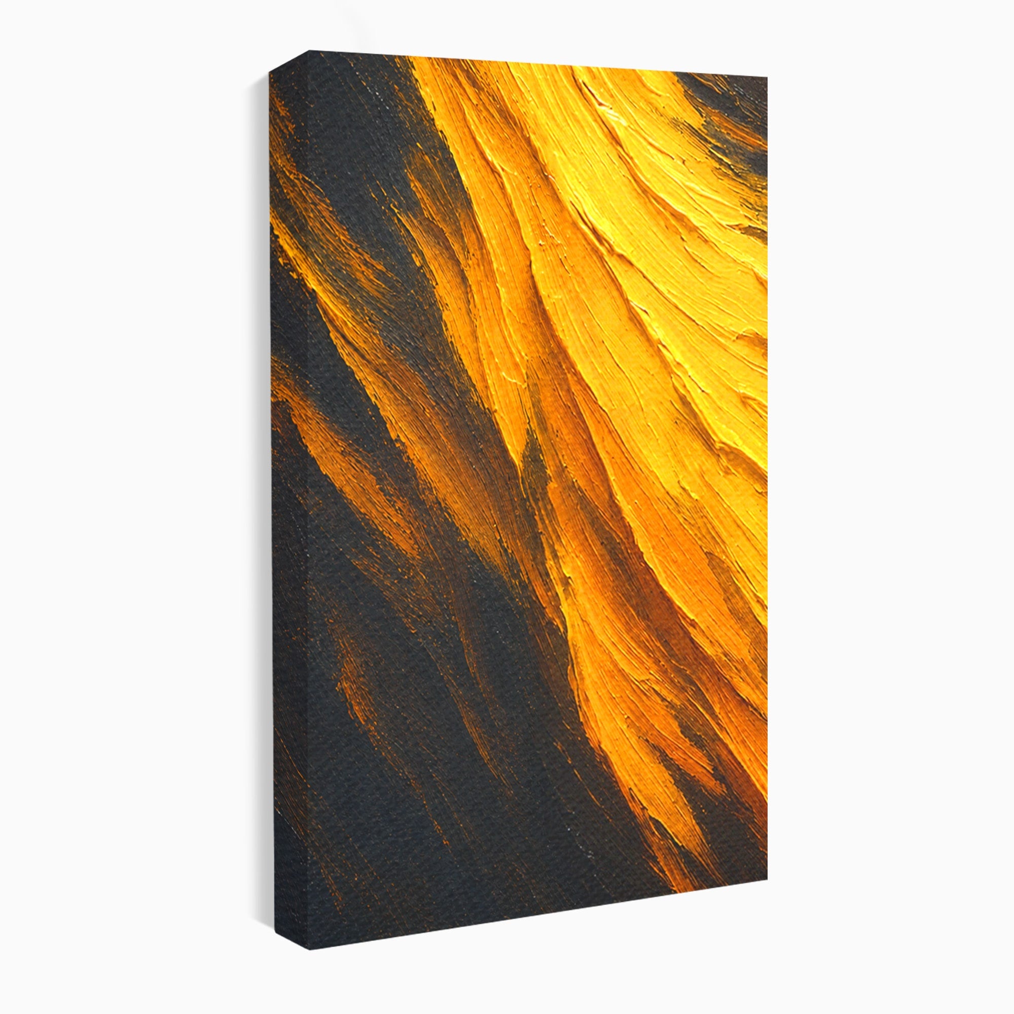 Set 2 Tablouri Canvas Premium LuxCanva® C2-1362, Vortex Auriu, Abstract, Vortex, Textura, Arta Moderna, Living, Culori Vibrante