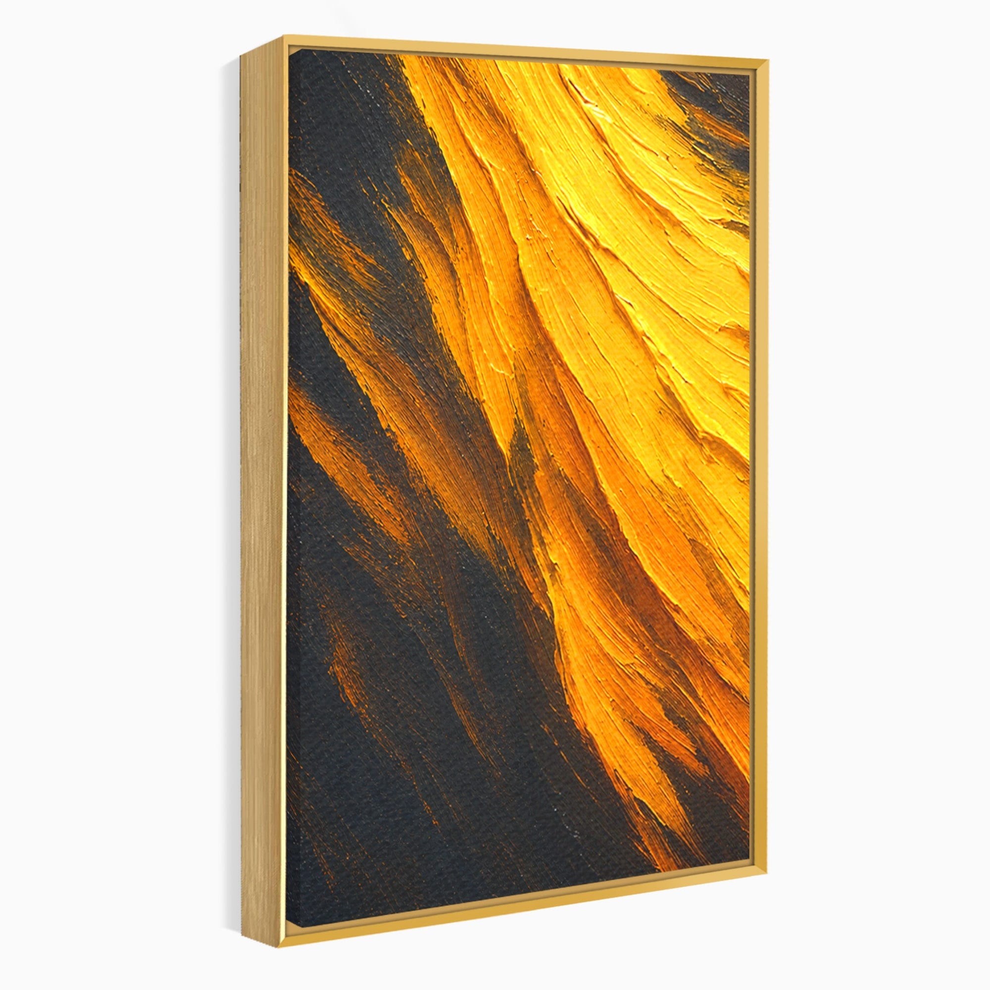 Set 2 Tablouri Canvas Premium LuxCanva® C2-1362, Vortex Auriu, Abstract, Vortex, Textura, Arta Moderna, Living, Culori Vibrante