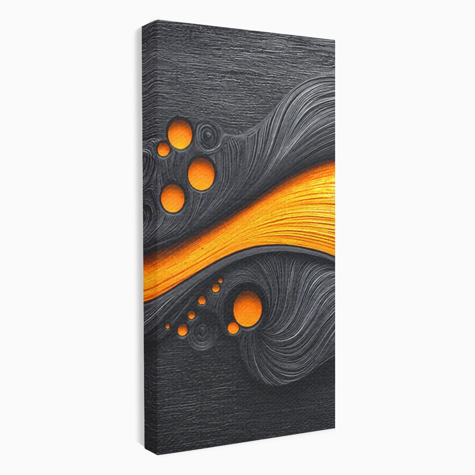 Set 2 Tablouri Canvas Premium LuxCanva® C2-1377, Flux Abstract Portocaliu, Abstract, Modern, Arta, Design, Living, Birou, Culori Vibrante