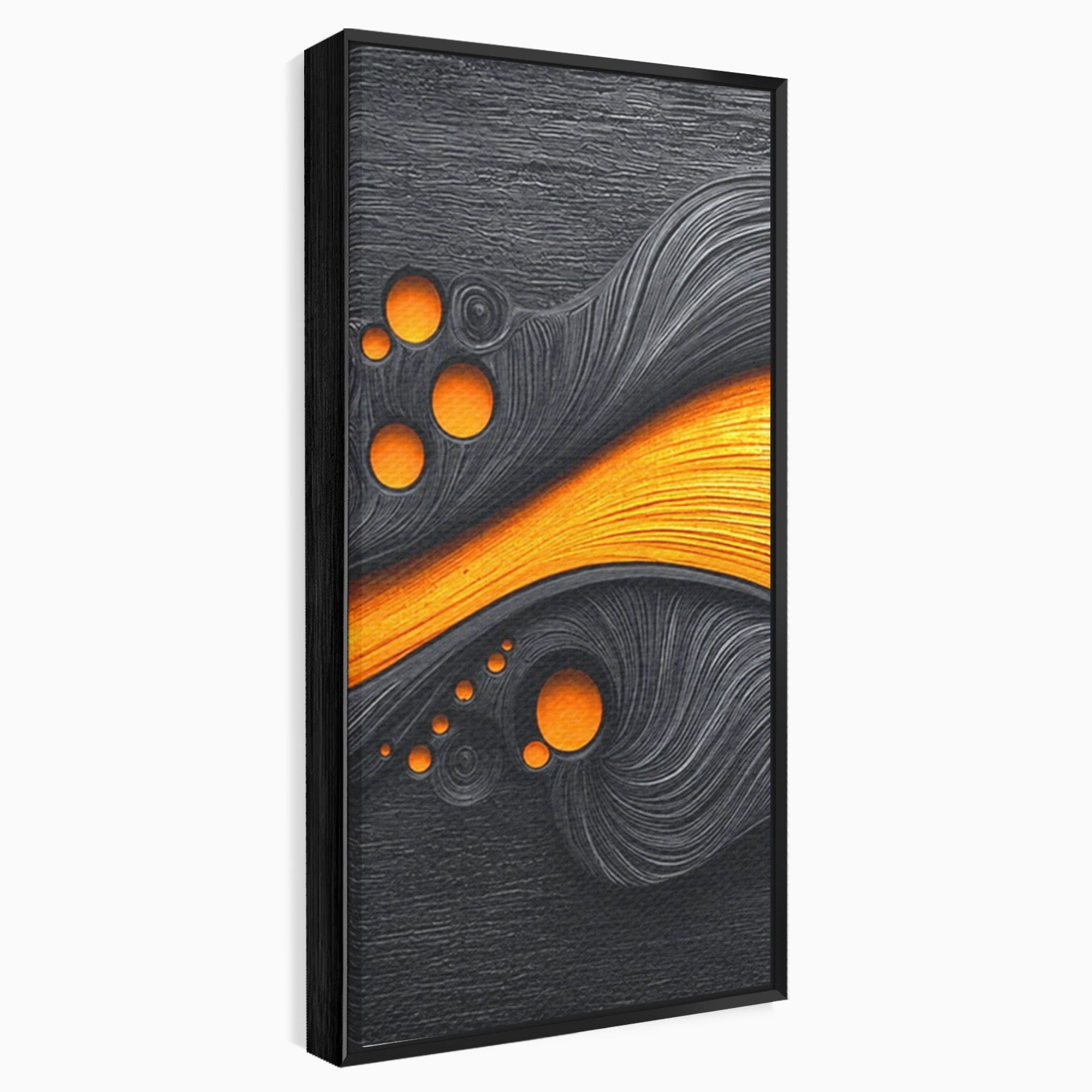 Set 2 Tablouri Canvas Premium LuxCanva® C2-1377, Flux Abstract Portocaliu, Abstract, Modern, Arta, Design, Living, Birou, Culori Vibrante
