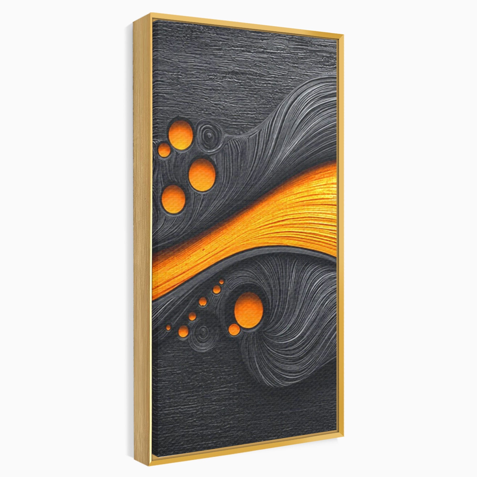 Set 2 Tablouri Canvas Premium LuxCanva® C2-1377, Flux Abstract Portocaliu, Abstract, Modern, Arta, Design, Living, Birou, Culori Vibrante