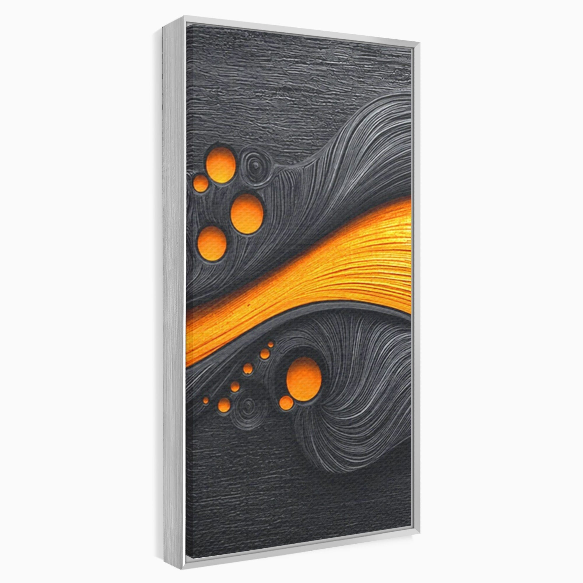 Set 2 Tablouri Canvas Premium LuxCanva® C2-1377, Flux Abstract Portocaliu, Abstract, Modern, Arta, Design, Living, Birou, Culori Vibrante