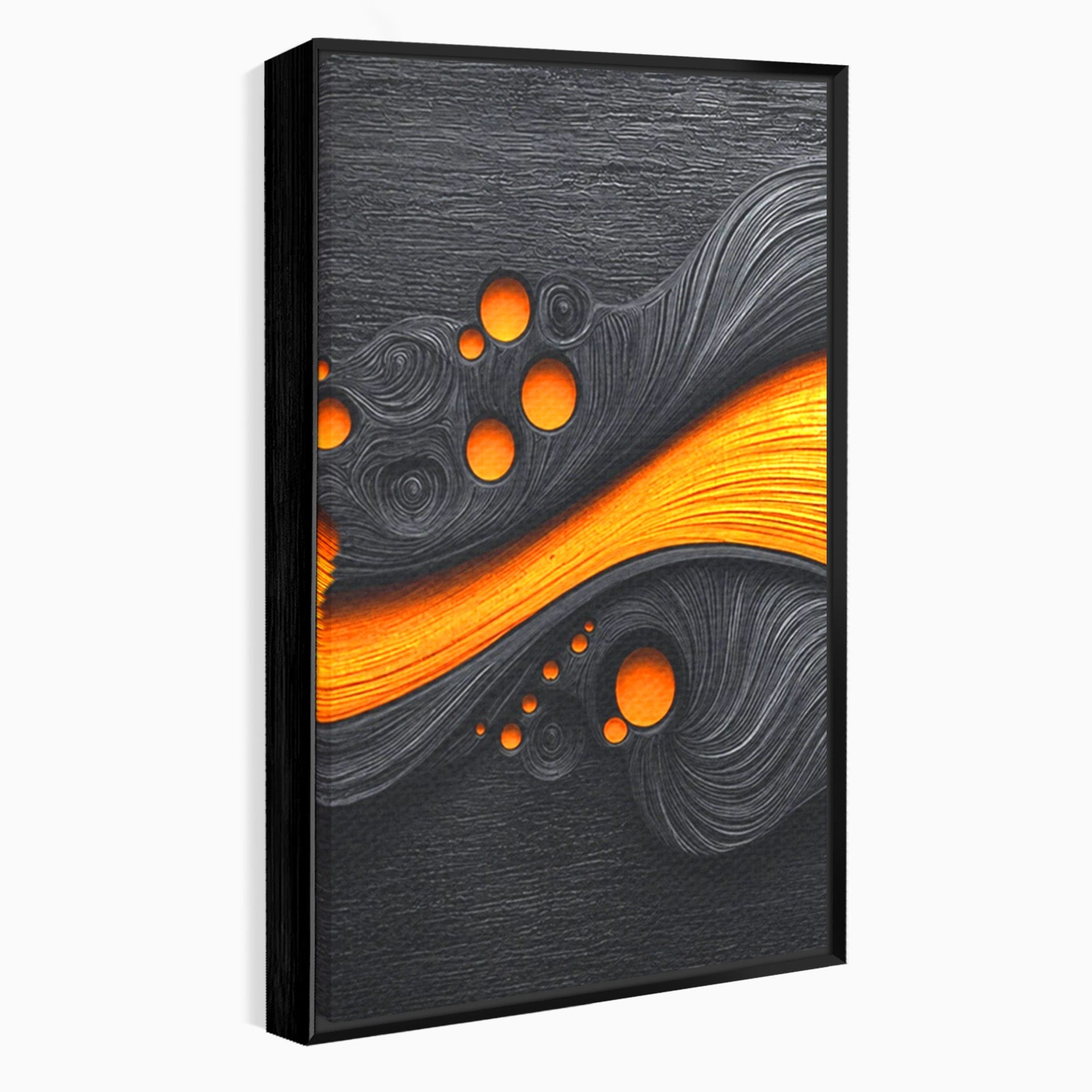 Set 2 Tablouri Canvas Premium LuxCanva® C2-1377, Flux Abstract Portocaliu, Abstract, Modern, Arta, Design, Living, Birou, Culori Vibrante