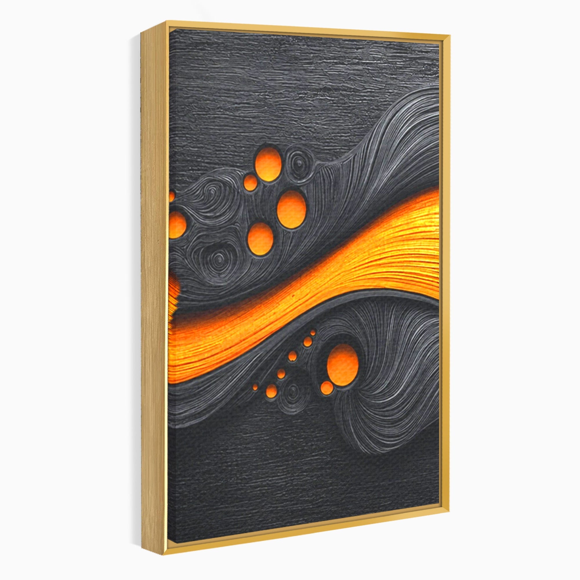 Set 2 Tablouri Canvas Premium LuxCanva® C2-1377, Flux Abstract Portocaliu, Abstract, Modern, Arta, Design, Living, Birou, Culori Vibrante