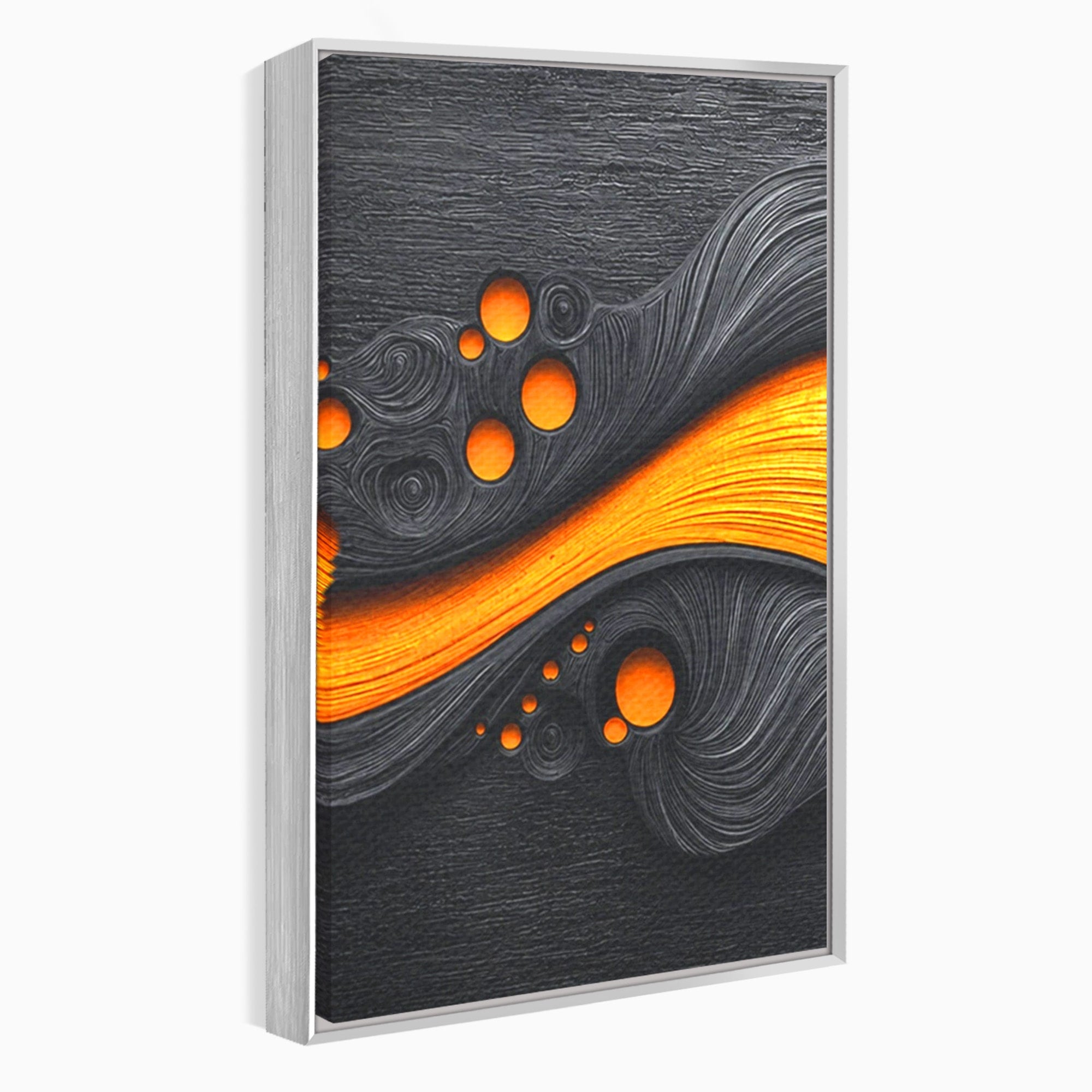 Set 2 Tablouri Canvas Premium LuxCanva® C2-1377, Flux Abstract Portocaliu, Abstract, Modern, Arta, Design, Living, Birou, Culori Vibrante