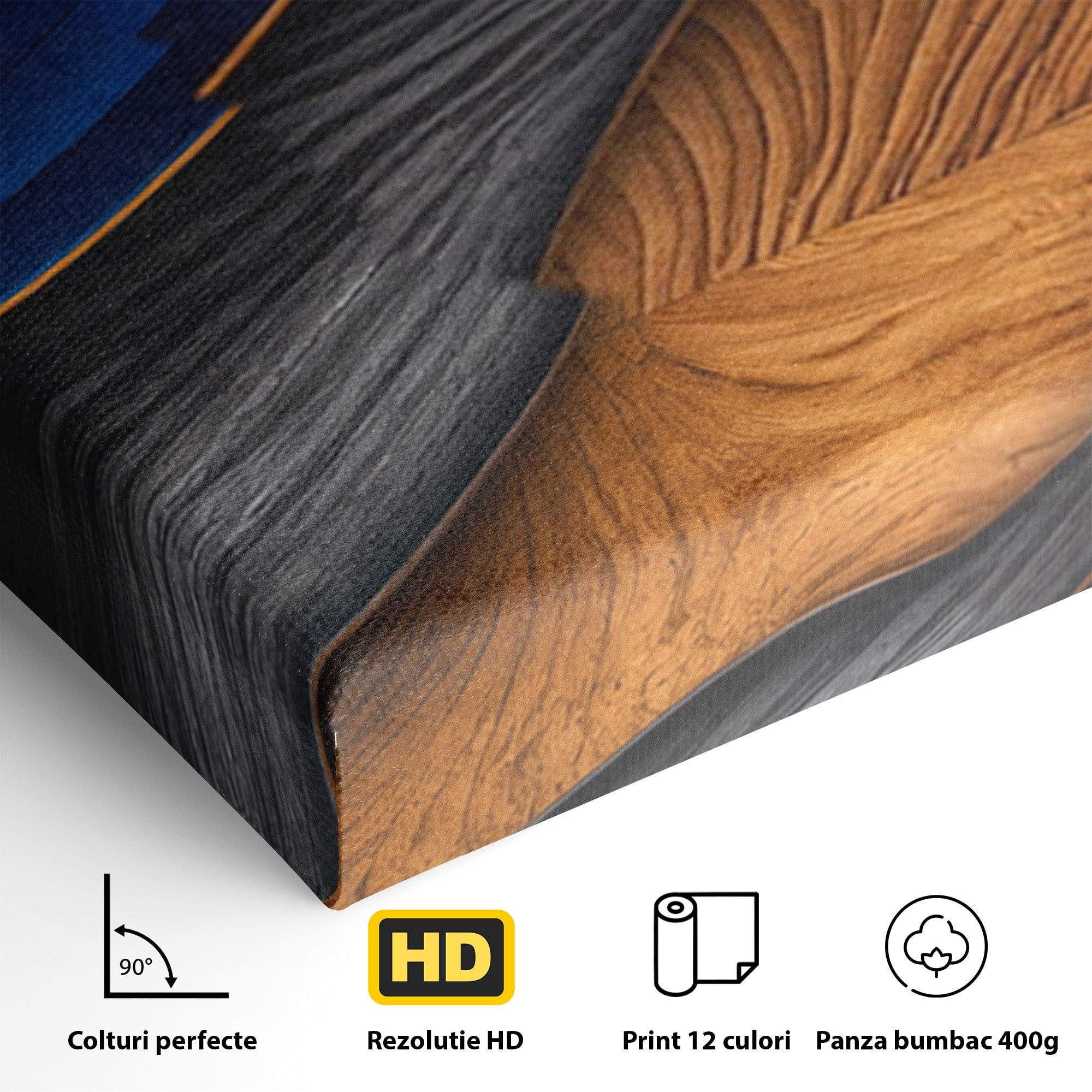Set 2 Tablouri Canvas Premium LuxCanva® C2-1390, Valuri Abstracte, Abstract, Valuri, Textura, Living, Birou, Culori Vibrante