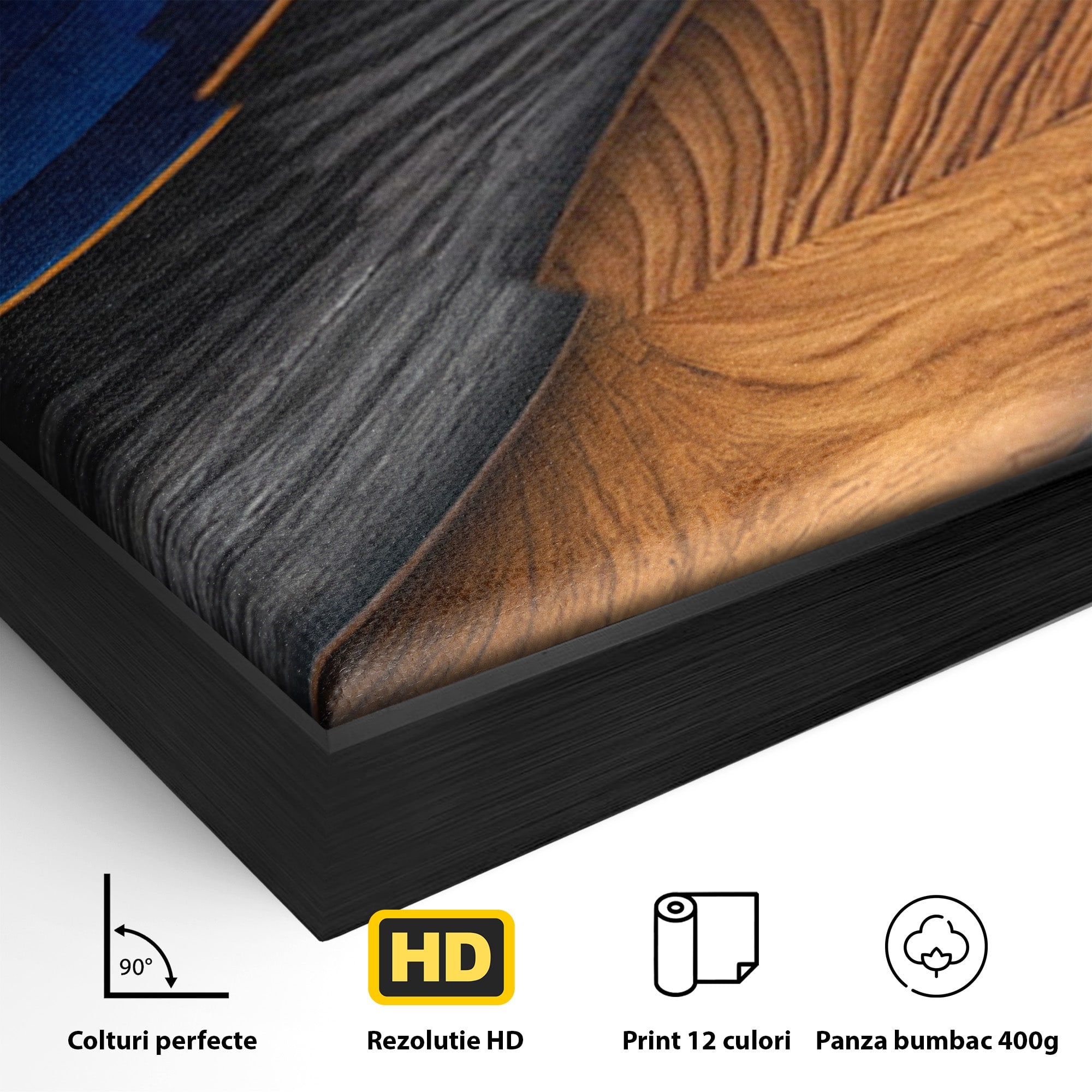 Set 2 Tablouri Canvas Premium LuxCanva® C2-1390, Valuri Abstracte, Abstract, Valuri, Textura, Living, Birou, Culori Vibrante