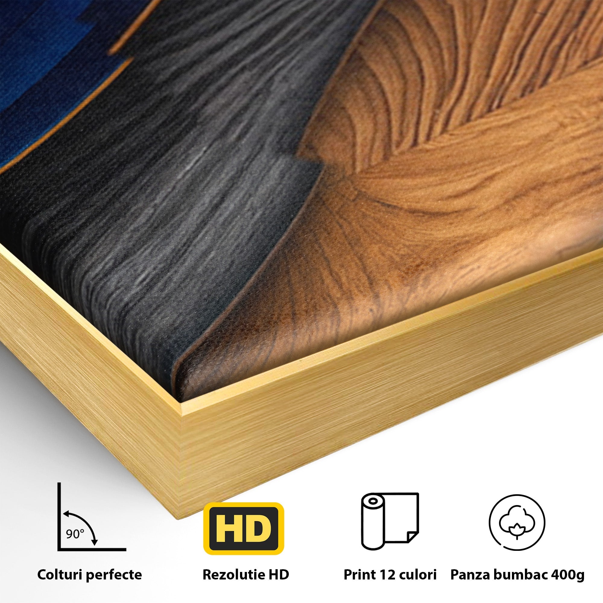 Set 2 Tablouri Canvas Premium LuxCanva® C2-1390, Valuri Abstracte, Abstract, Valuri, Textura, Living, Birou, Culori Vibrante