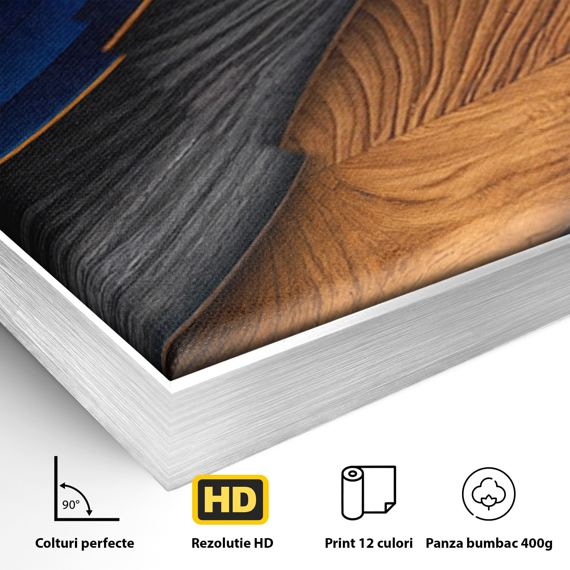 Set 2 Tablouri Canvas Premium LuxCanva® C2-1390, Valuri Abstracte, Abstract, Valuri, Textura, Living, Birou, Culori Vibrante