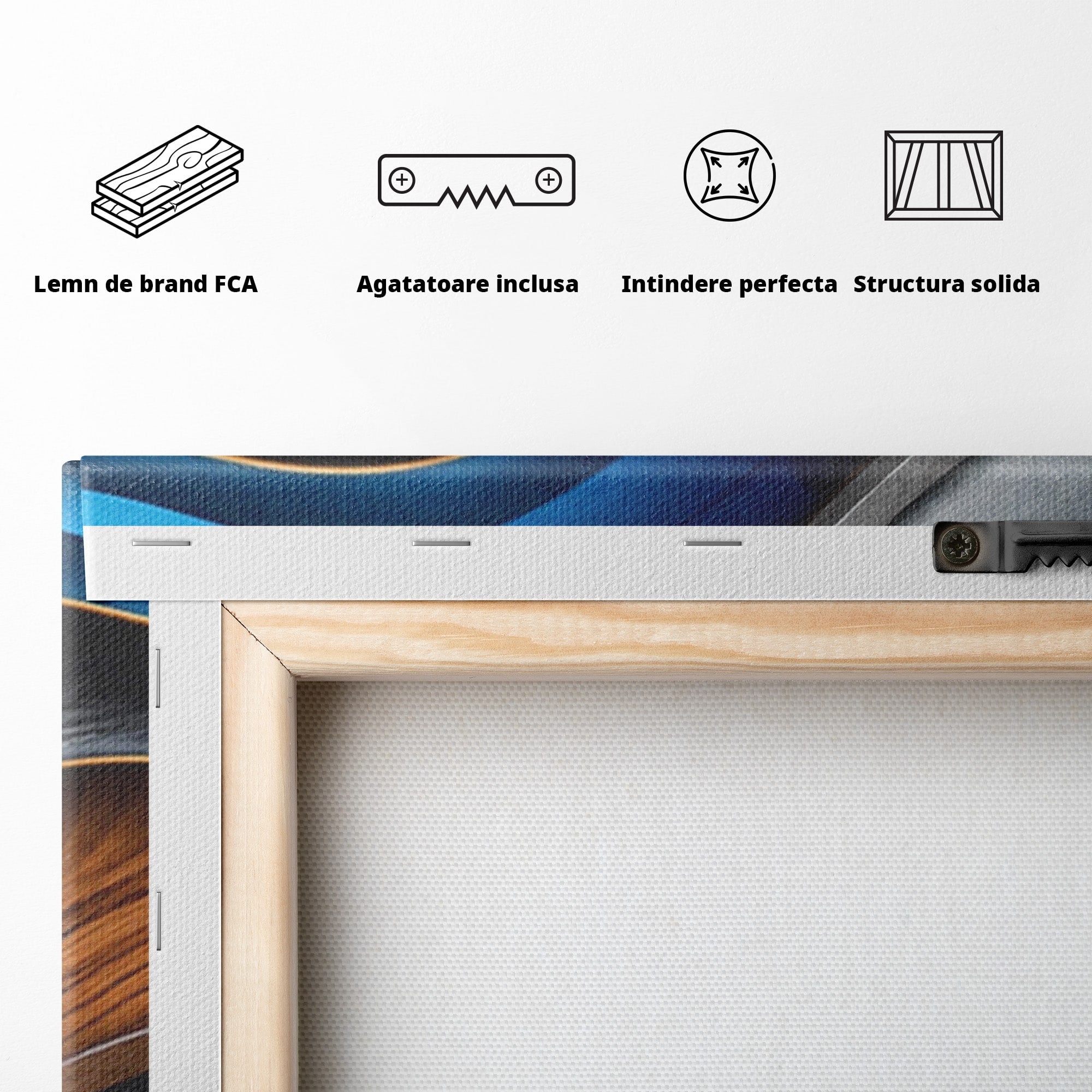 Set 2 Tablouri Canvas Premium LuxCanva® C2-1390, Valuri Abstracte, Abstract, Valuri, Textura, Living, Birou, Culori Vibrante