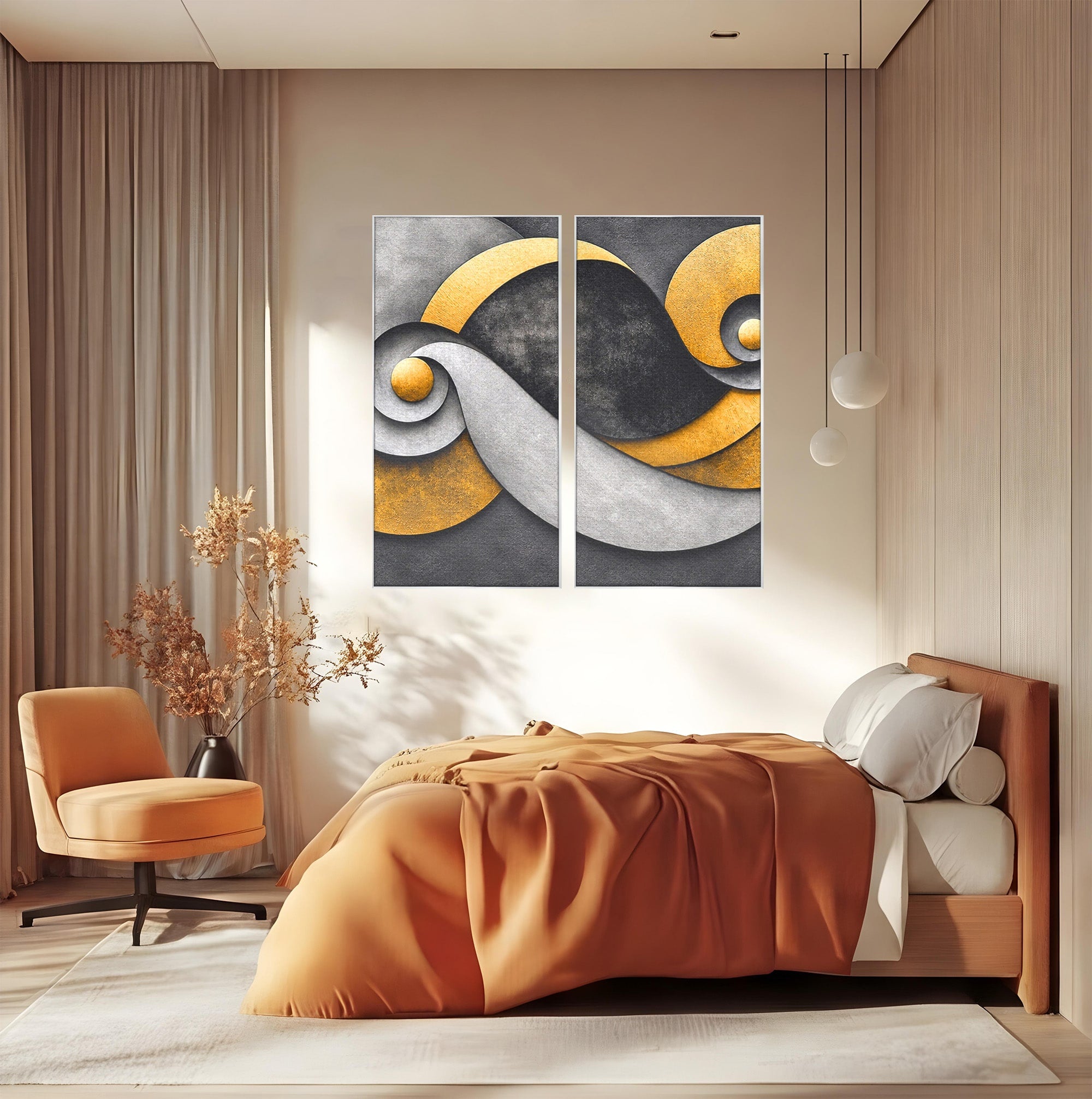 Set 2 Tablouri Canvas Premium LuxCanva® C2-1392, Simbol Infinit Abstract, Infinit, Abstract, Modern, Arta, Birou, Culori Vibrante