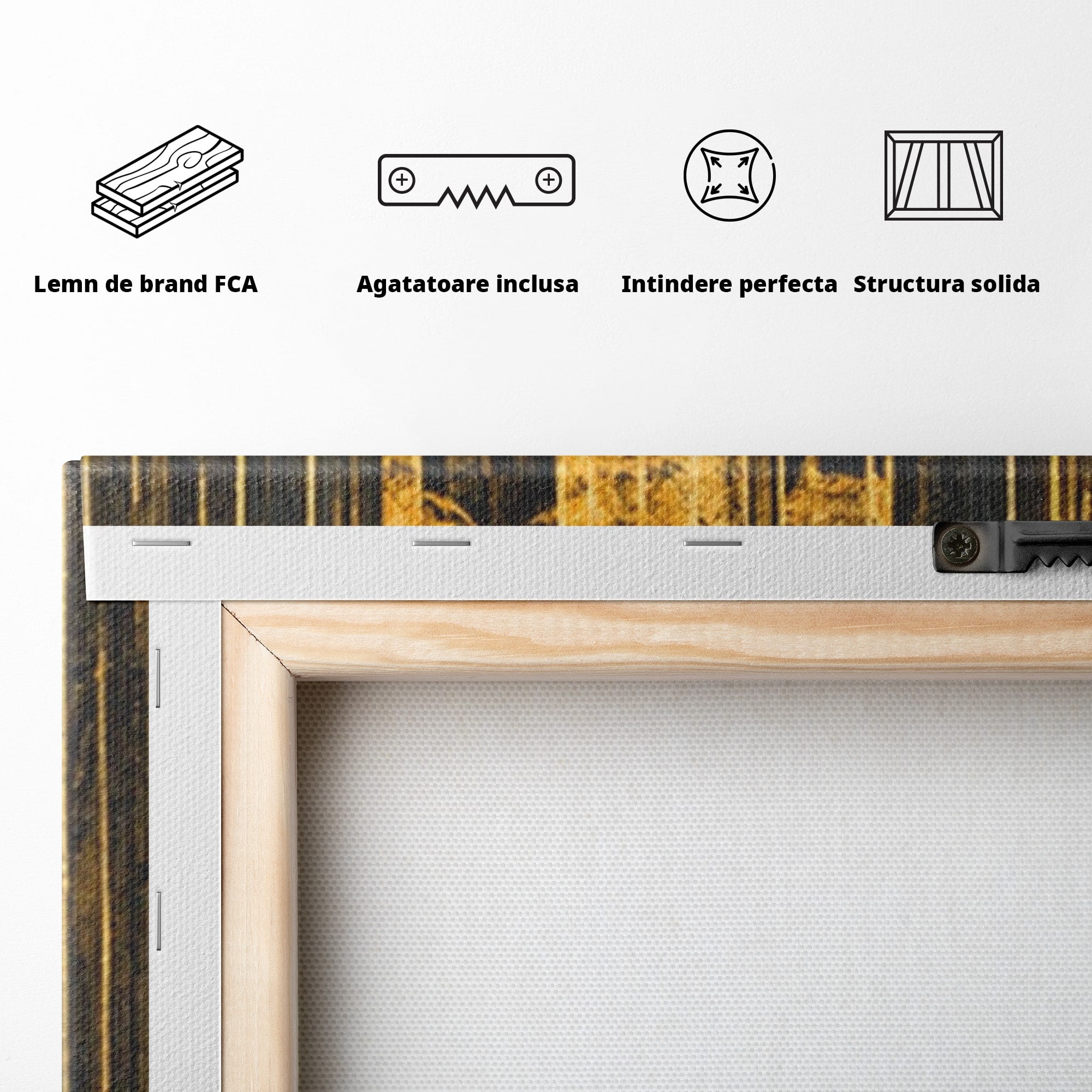 Set 2 Tablouri Canvas Premium LuxCanva® C2-1393, Orasul Aurit, Oras, Abstract, Modern, Lux, Birou, Culori Vibrante