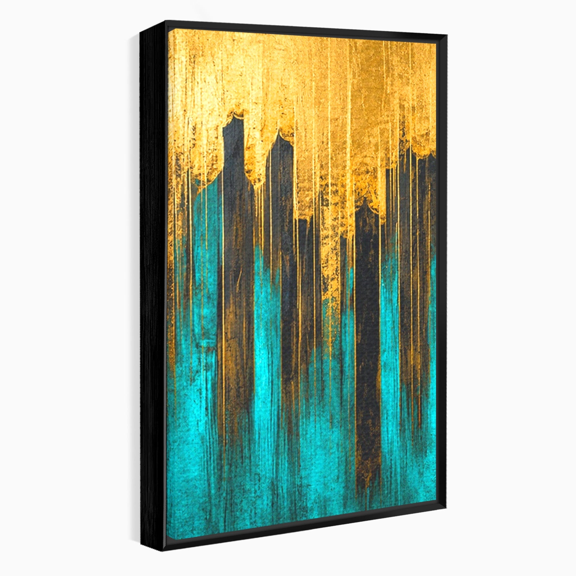 Set 2 Tablouri Canvas Premium LuxCanva® C2-1393, Orasul Aurit, Oras, Abstract, Modern, Lux, Birou, Culori Vibrante