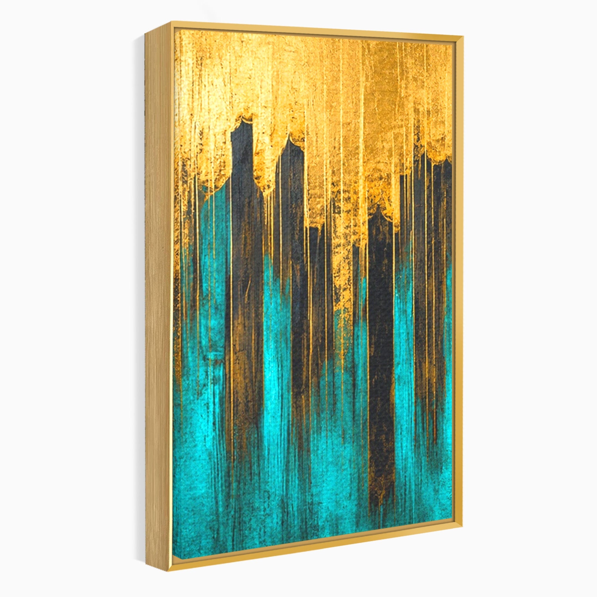 Set 2 Tablouri Canvas Premium LuxCanva® C2-1393, Orasul Aurit, Oras, Abstract, Modern, Lux, Birou, Culori Vibrante