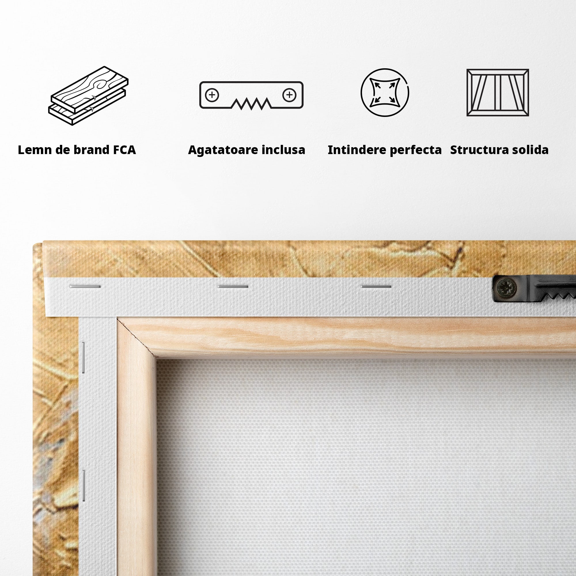 Set 2 Tablouri Canvas Premium LuxCanva® C2-1406, Explozie De Aur, Abstract, Modern, Energetic, Birou, Living, Culori Vibrante