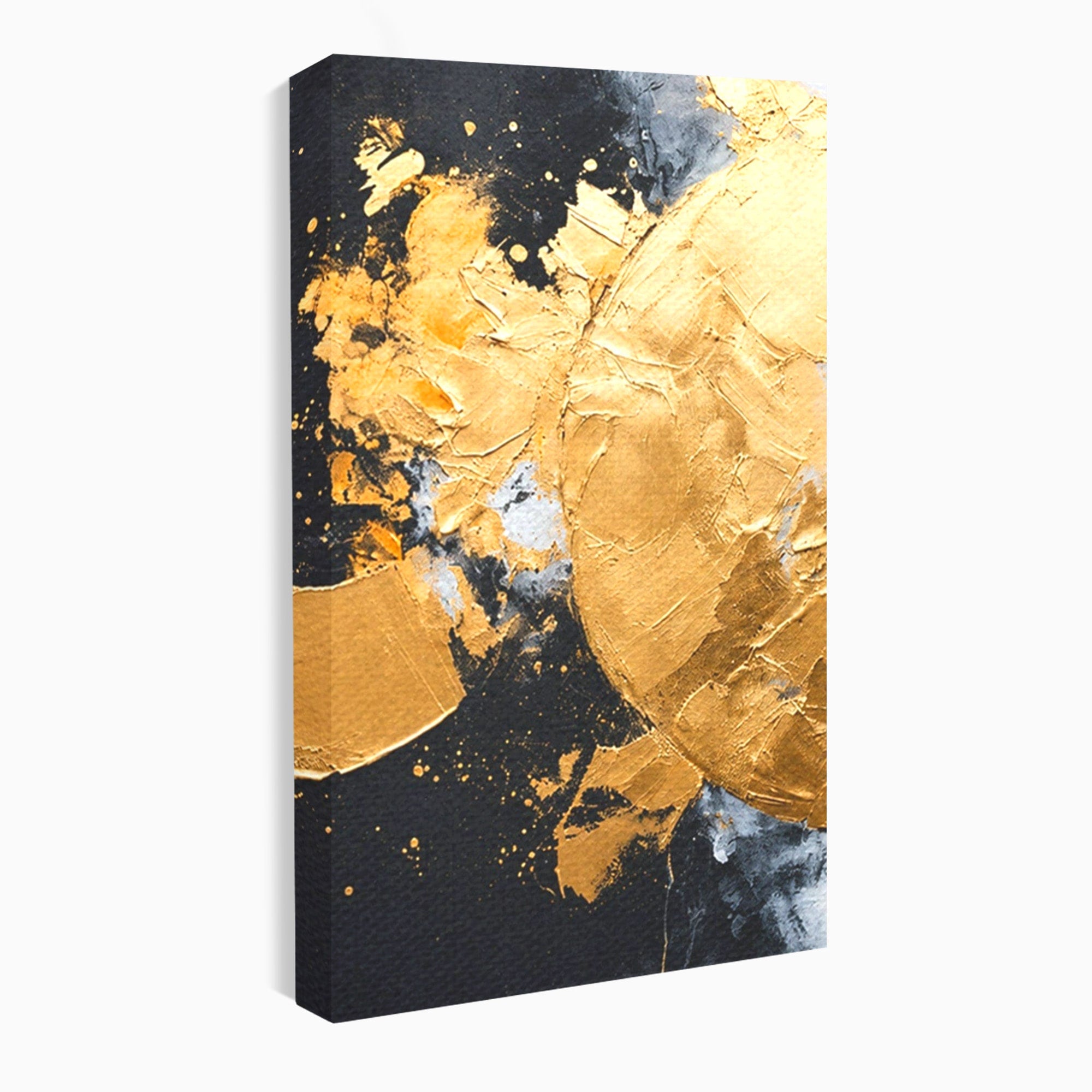 Set 2 Tablouri Canvas Premium LuxCanva® C2-1406, Explozie De Aur, Abstract, Modern, Energetic, Birou, Living, Culori Vibrante