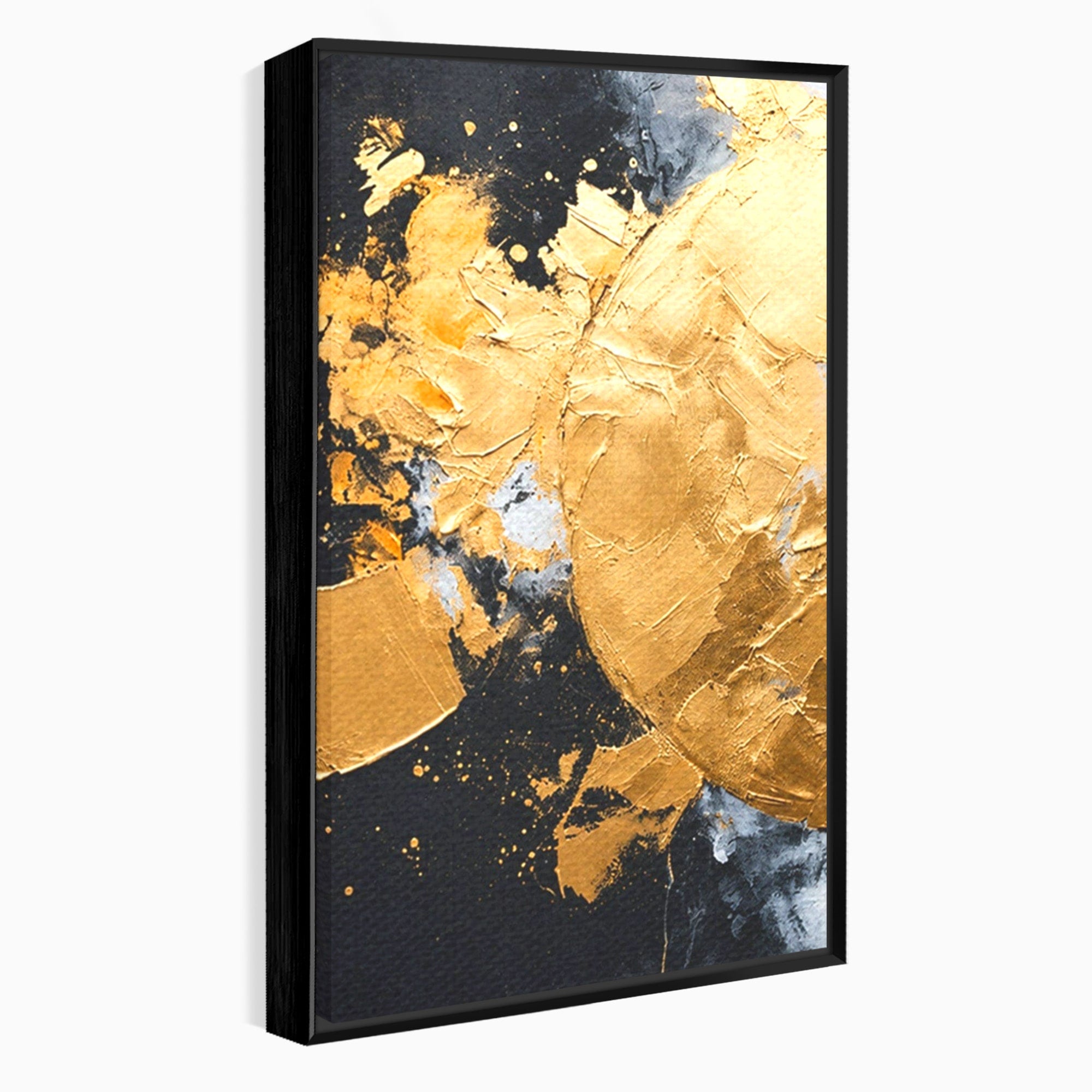 Set 2 Tablouri Canvas Premium LuxCanva® C2-1406, Explozie De Aur, Abstract, Modern, Energetic, Birou, Living, Culori Vibrante