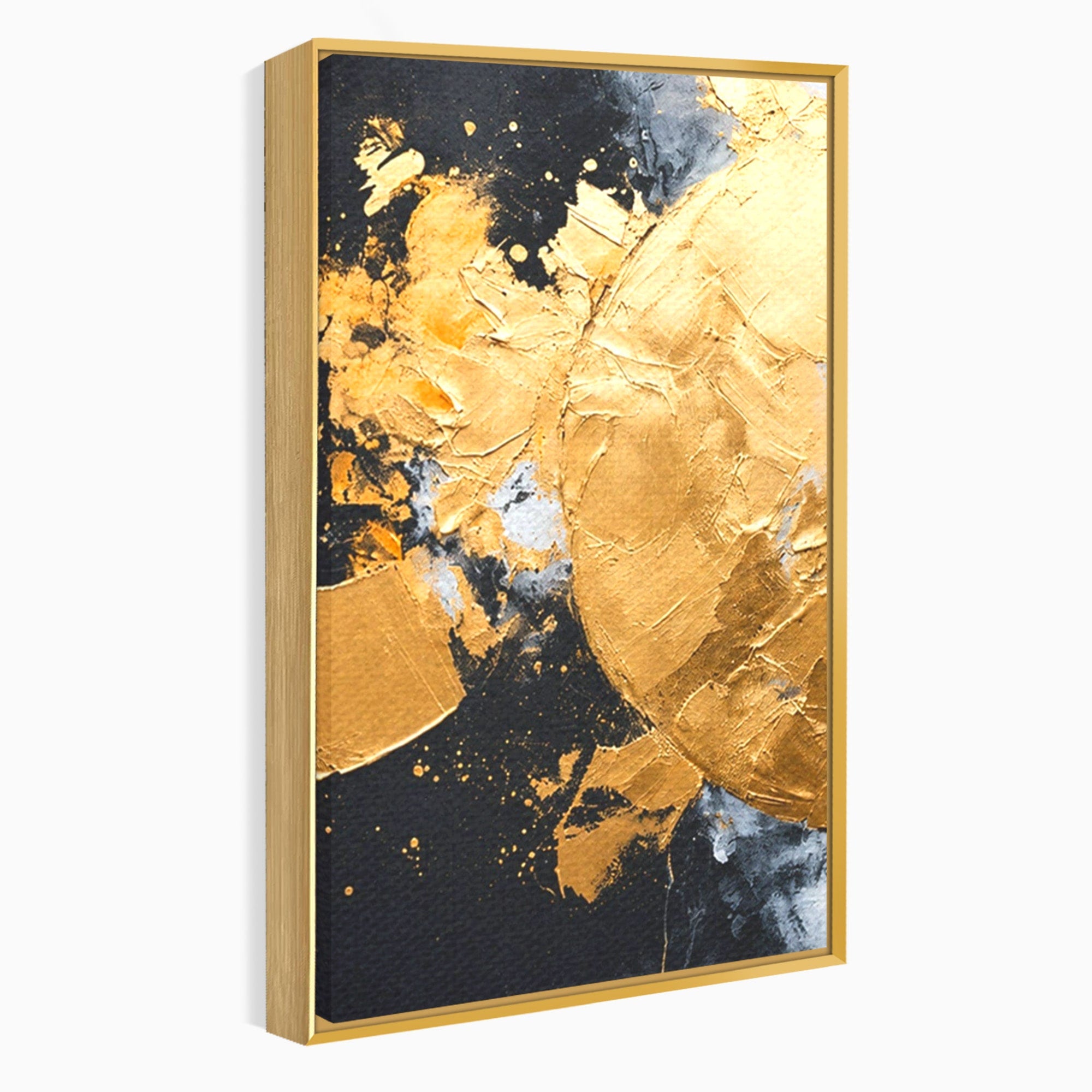 Set 2 Tablouri Canvas Premium LuxCanva® C2-1406, Explozie De Aur, Abstract, Modern, Energetic, Birou, Living, Culori Vibrante