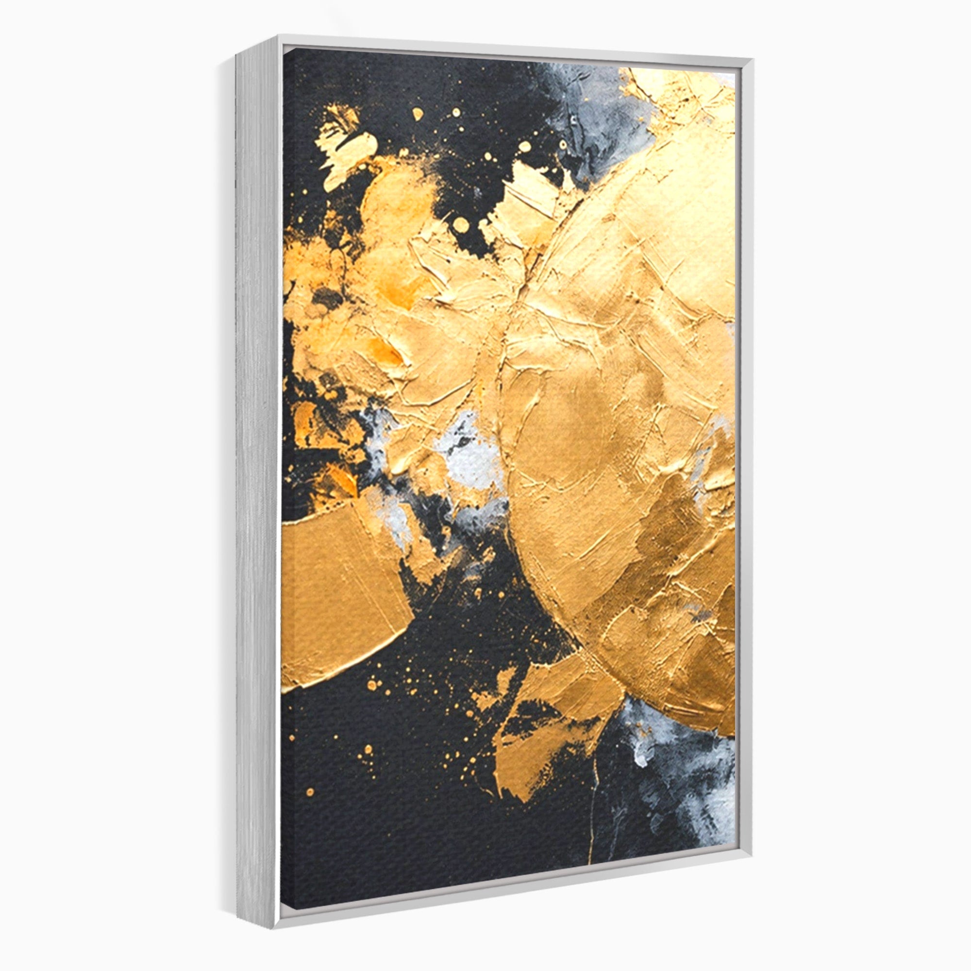 Set 2 Tablouri Canvas Premium LuxCanva® C2-1406, Explozie De Aur, Abstract, Modern, Energetic, Birou, Living, Culori Vibrante