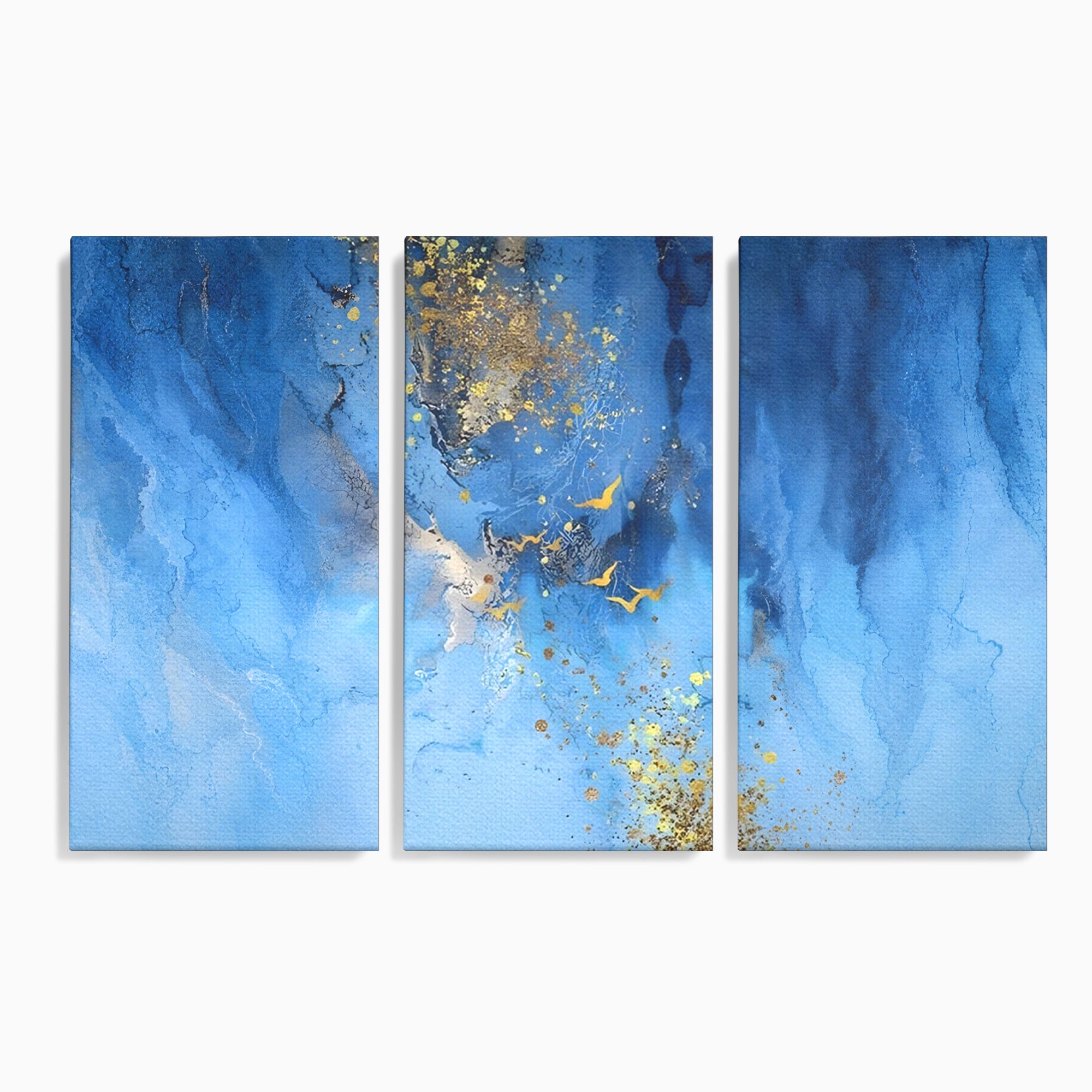 Set 3 Tablouri Canvas Premium LuxCanva® C3-1014, Pasari Pe Cer, Abstract, Culori, Living, Dormitor, Birou, Relaxare, Culori Vibrante