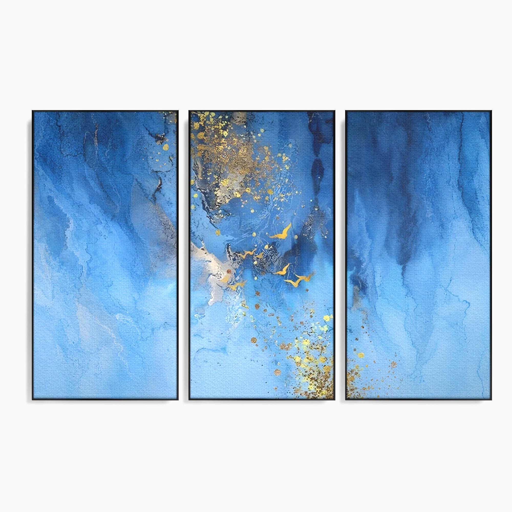Set 3 Tablouri Canvas Premium LuxCanva® C3-1014, Pasari Pe Cer, Abstract, Culori, Living, Dormitor, Birou, Relaxare, Culori Vibrante
