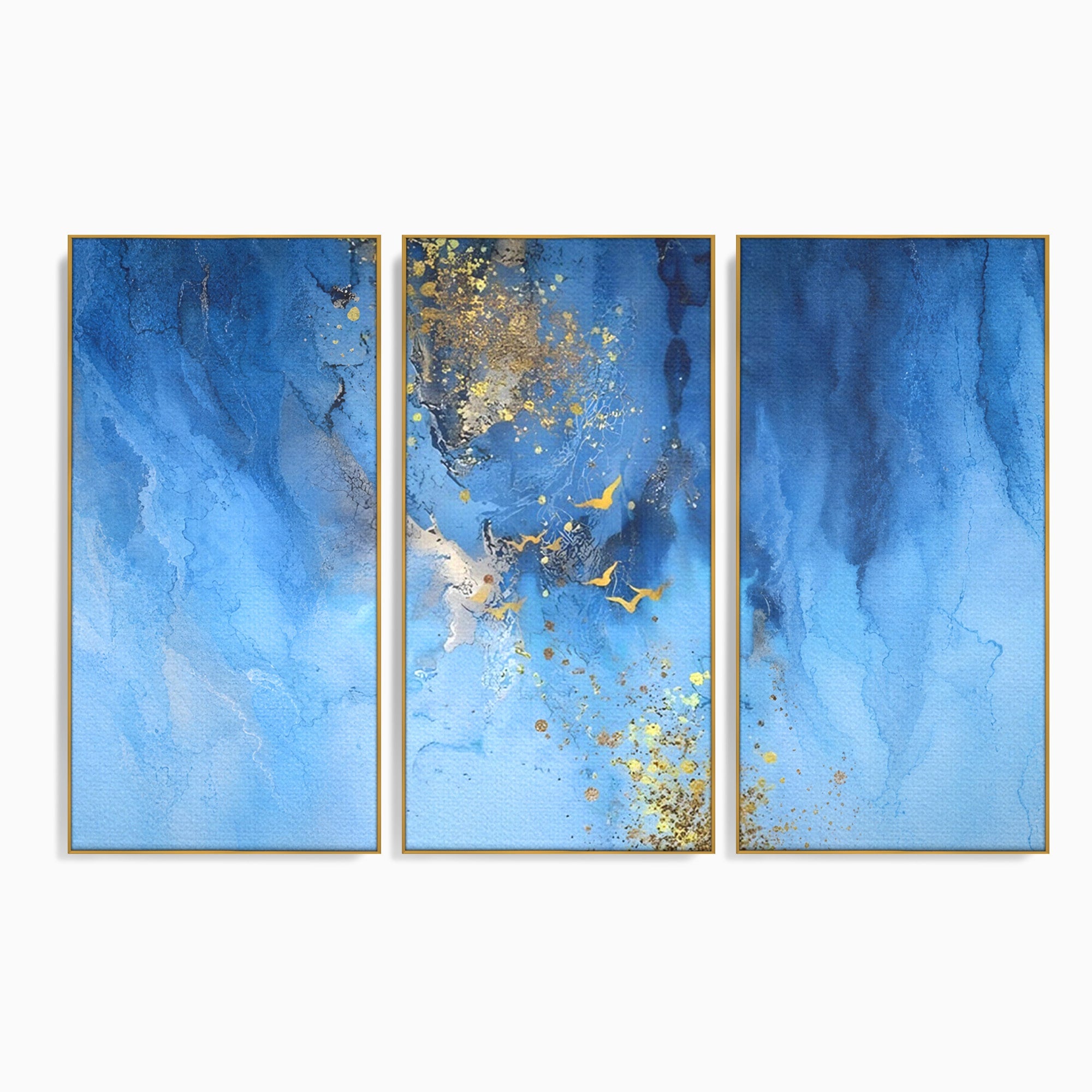 Set 3 Tablouri Canvas Premium LuxCanva® C3-1014, Pasari Pe Cer, Abstract, Culori, Living, Dormitor, Birou, Relaxare, Culori Vibrante
