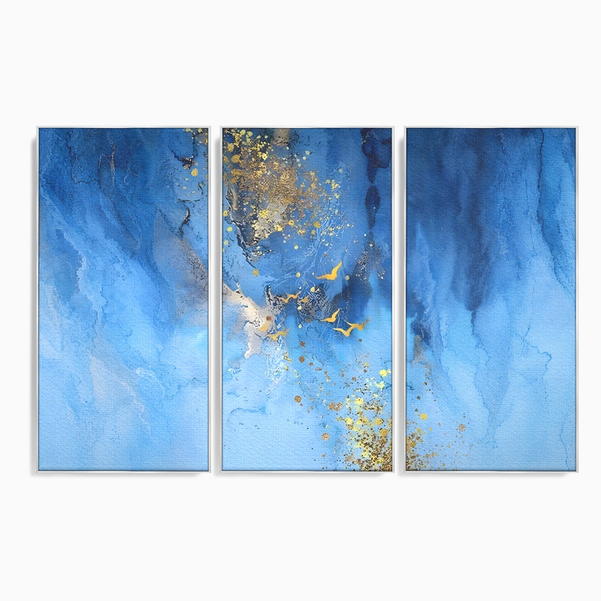 Set 3 Tablouri Canvas Premium LuxCanva® C3-1014, Pasari Pe Cer, Abstract, Culori, Living, Dormitor, Birou, Relaxare, Culori Vibrante