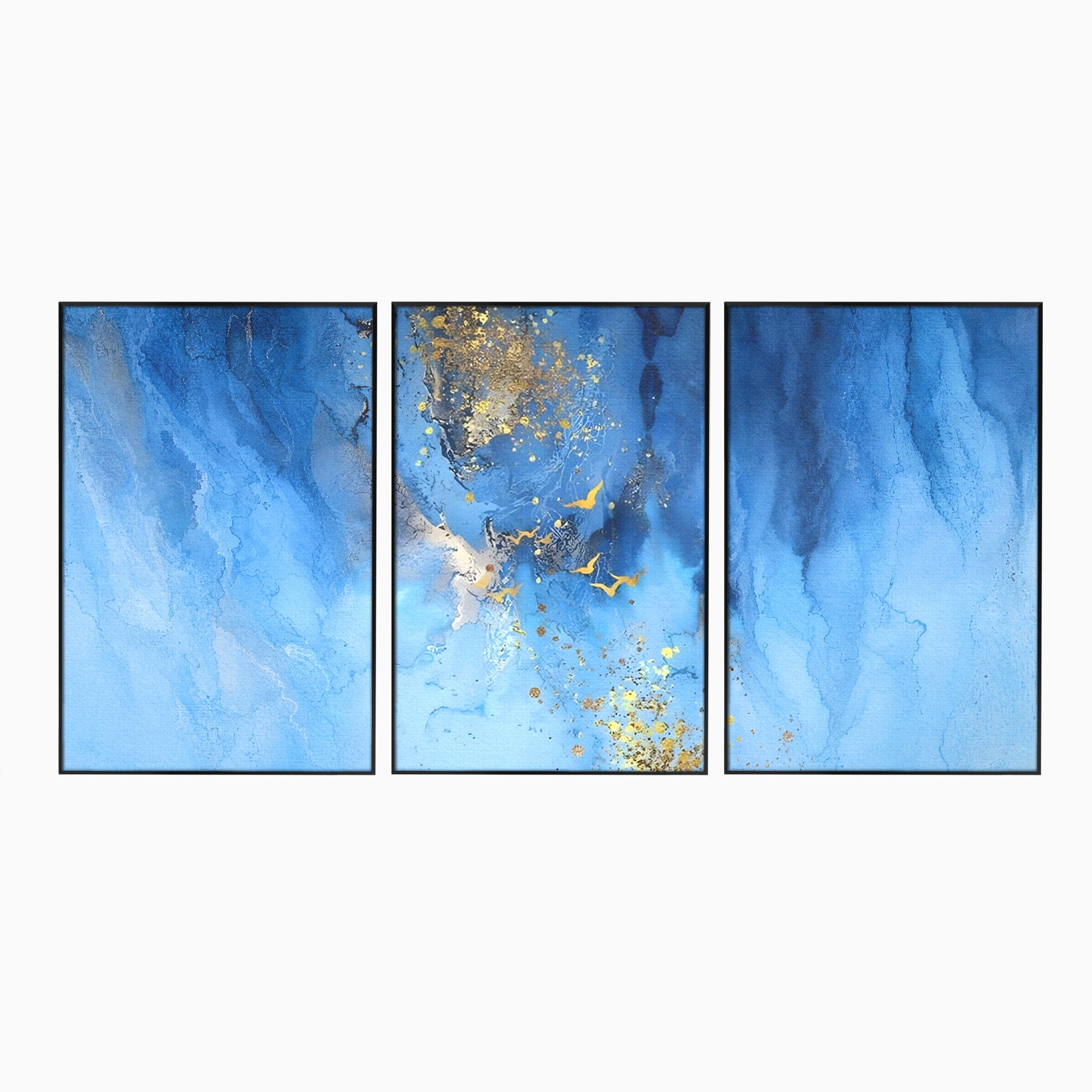 Set 3 Tablouri Canvas Premium LuxCanva® C3-1014, Pasari Pe Cer, Abstract, Culori, Living, Dormitor, Birou, Relaxare, Culori Vibrante