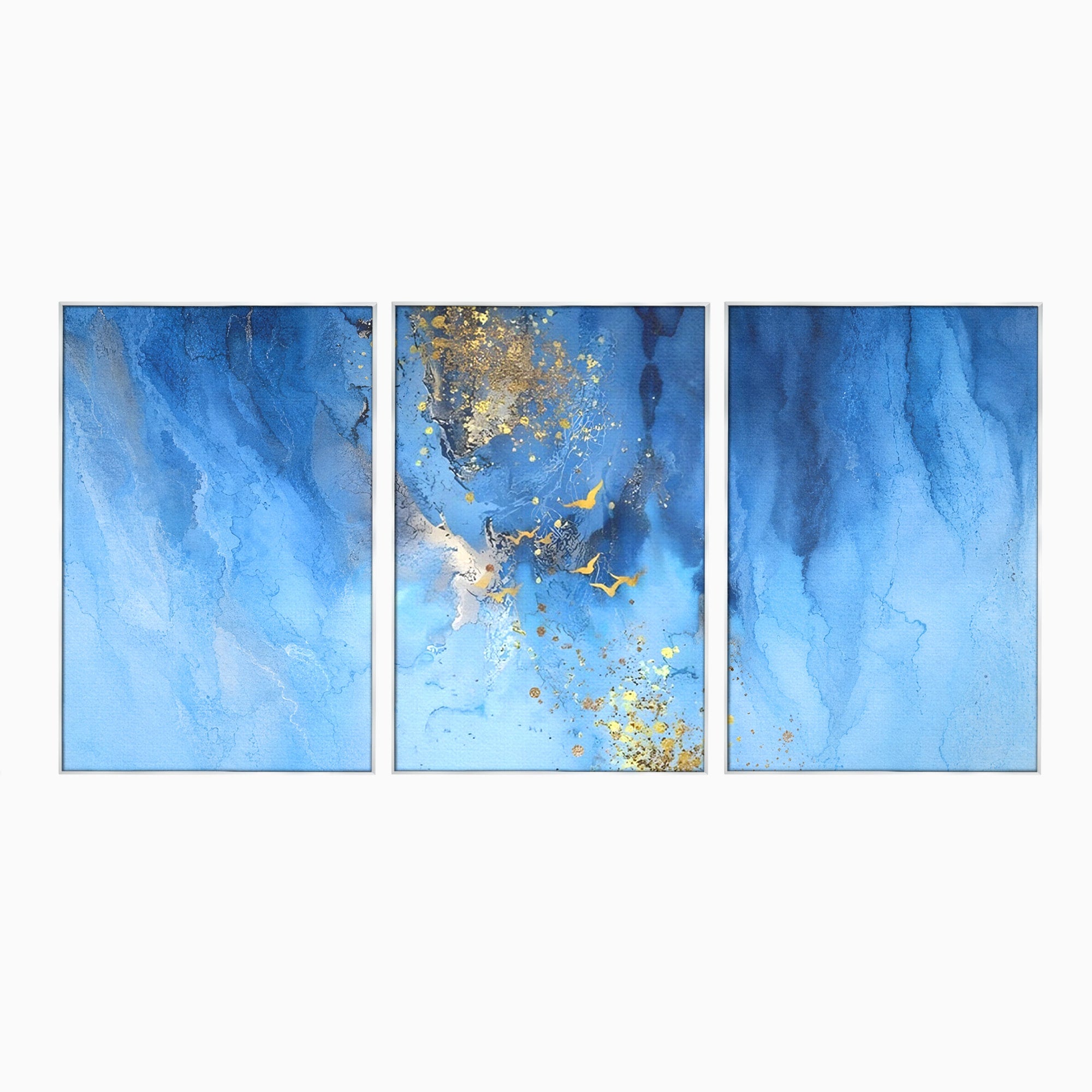 Set 3 Tablouri Canvas Premium LuxCanva® C3-1014, Pasari Pe Cer, Abstract, Culori, Living, Dormitor, Birou, Relaxare, Culori Vibrante