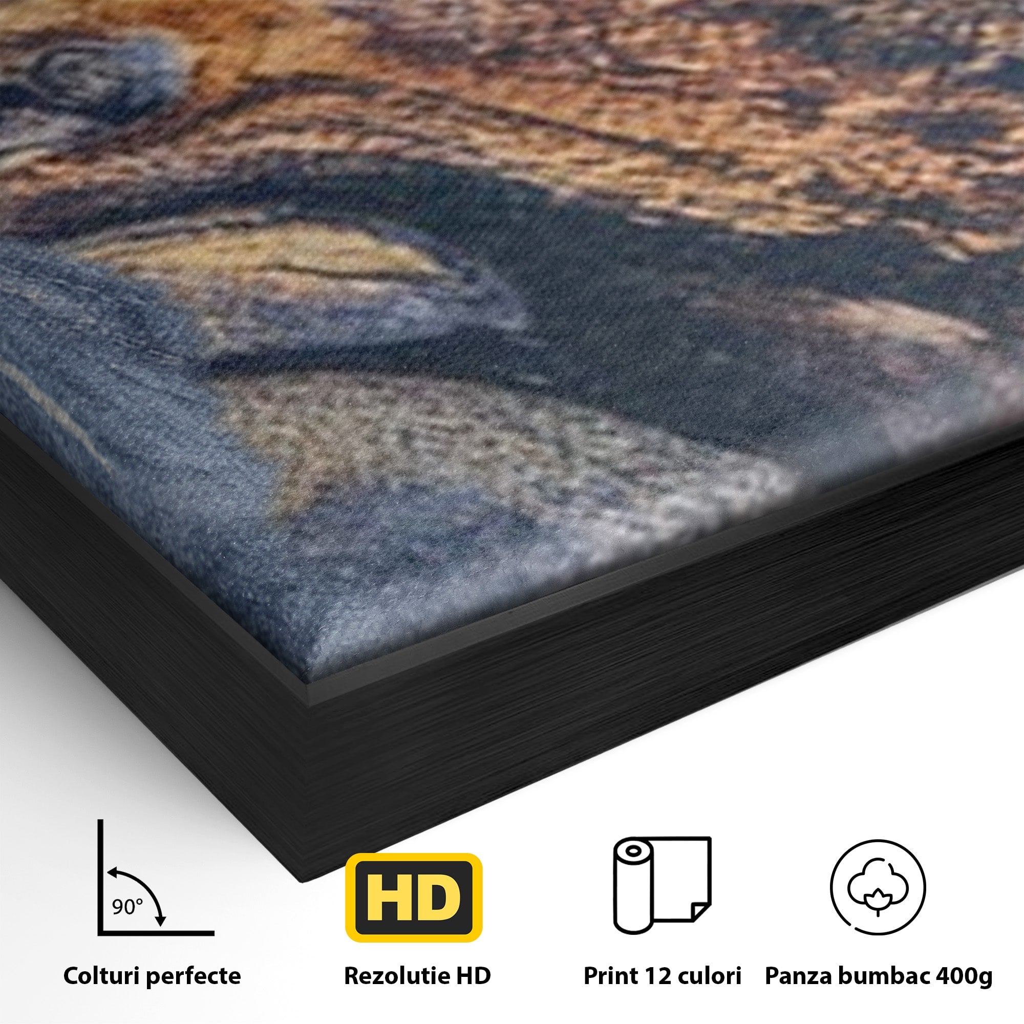 Set 3 Tablouri Canvas Premium LuxCanva® C3-1042, Abstract, Culori, Abstract, Office, Living Room, Relaxare, Culori Vibrante