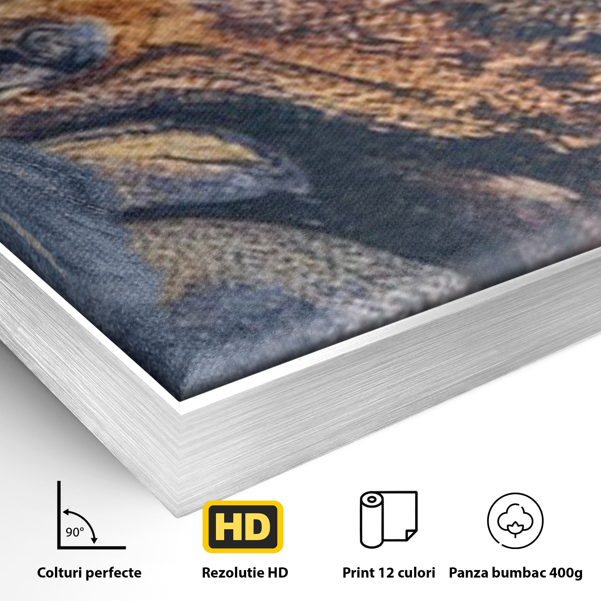 Set 3 Tablouri Canvas Premium LuxCanva® C3-1042, Abstract, Culori, Abstract, Office, Living Room, Relaxare, Culori Vibrante