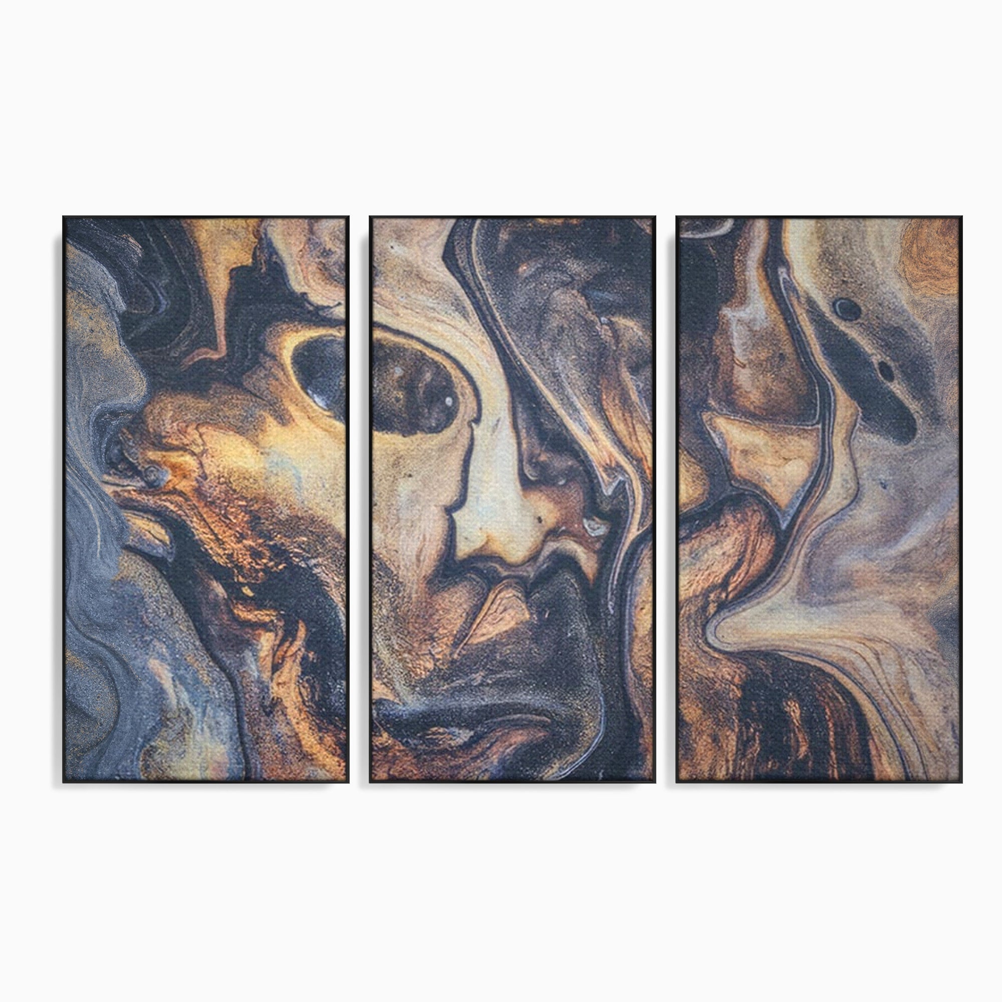 Set 3 Tablouri Canvas Premium LuxCanva® C3-1042, Abstract, Culori, Abstract, Office, Living Room, Relaxare, Culori Vibrante