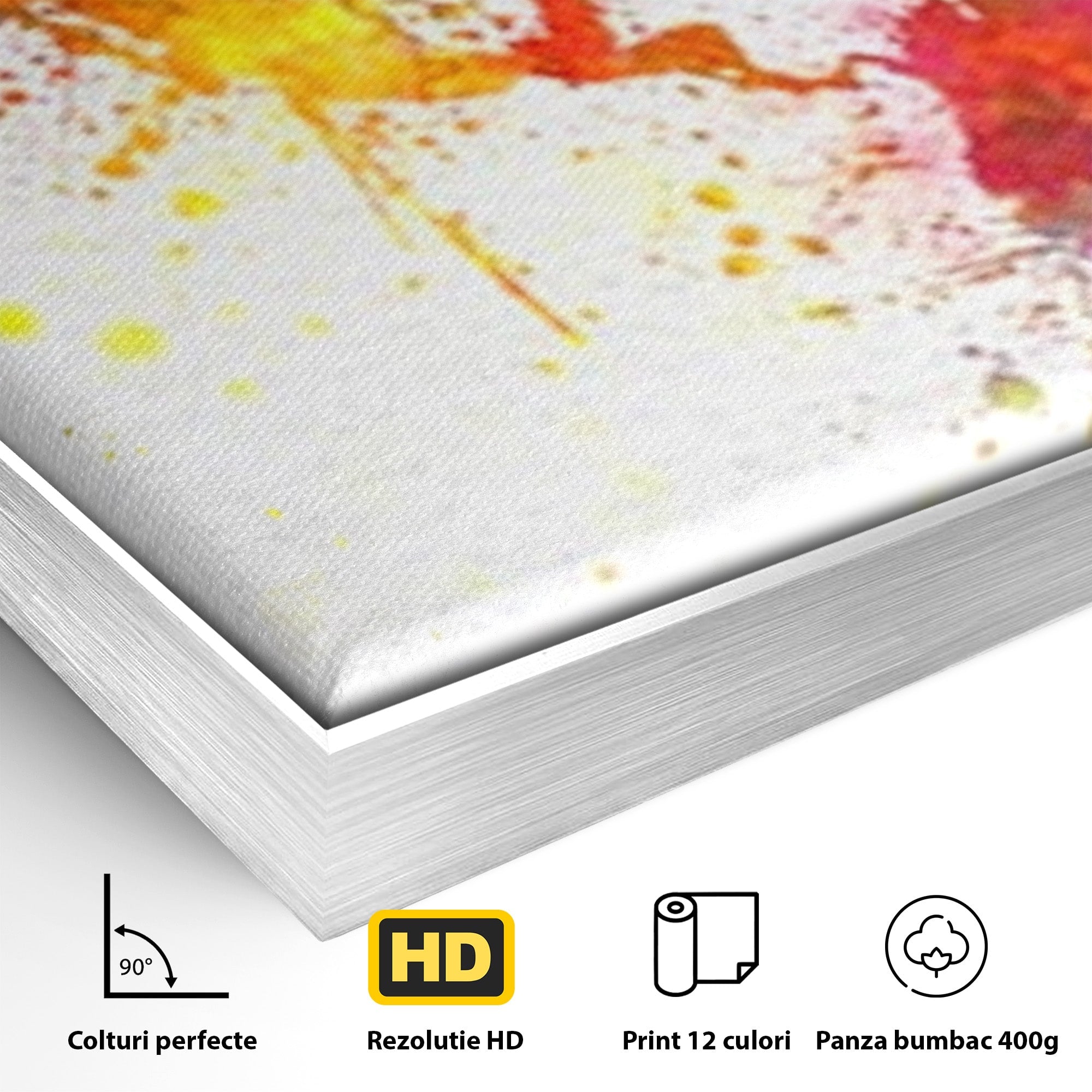 Set 3 Tablouri Canvas Premium LuxCanva® C3-1081, Harta Lumii In Culori, Inspirational, Calatorie, Motivational, Living Room, Office, Relaxare, Culori Vibrante