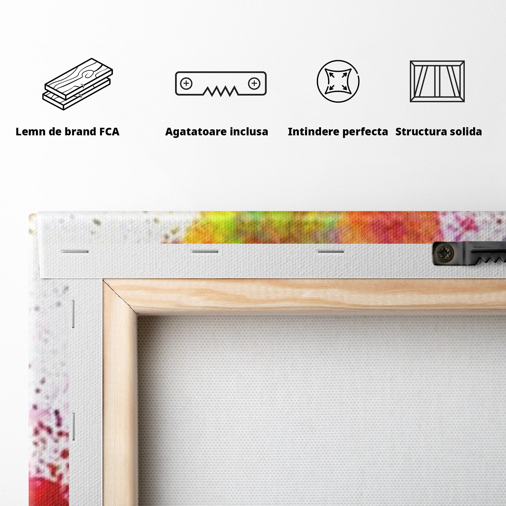 Set 3 Tablouri Canvas Premium LuxCanva® C3-1081, Harta Lumii In Culori, Inspirational, Calatorie, Motivational, Living Room, Office, Relaxare, Culori Vibrante