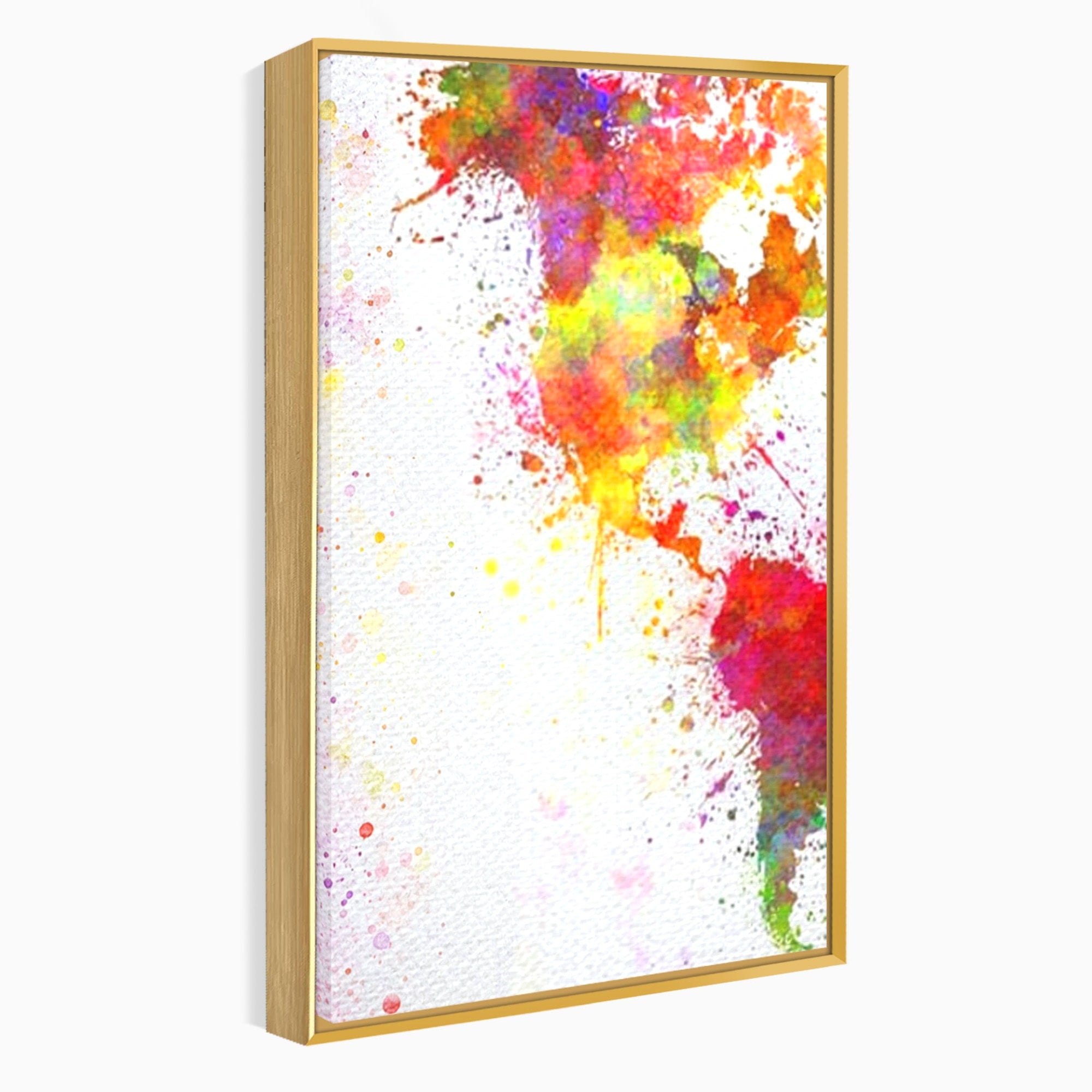 Set 3 Tablouri Canvas Premium LuxCanva® C3-1081, Harta Lumii In Culori, Inspirational, Calatorie, Motivational, Living Room, Office, Relaxare, Culori Vibrante