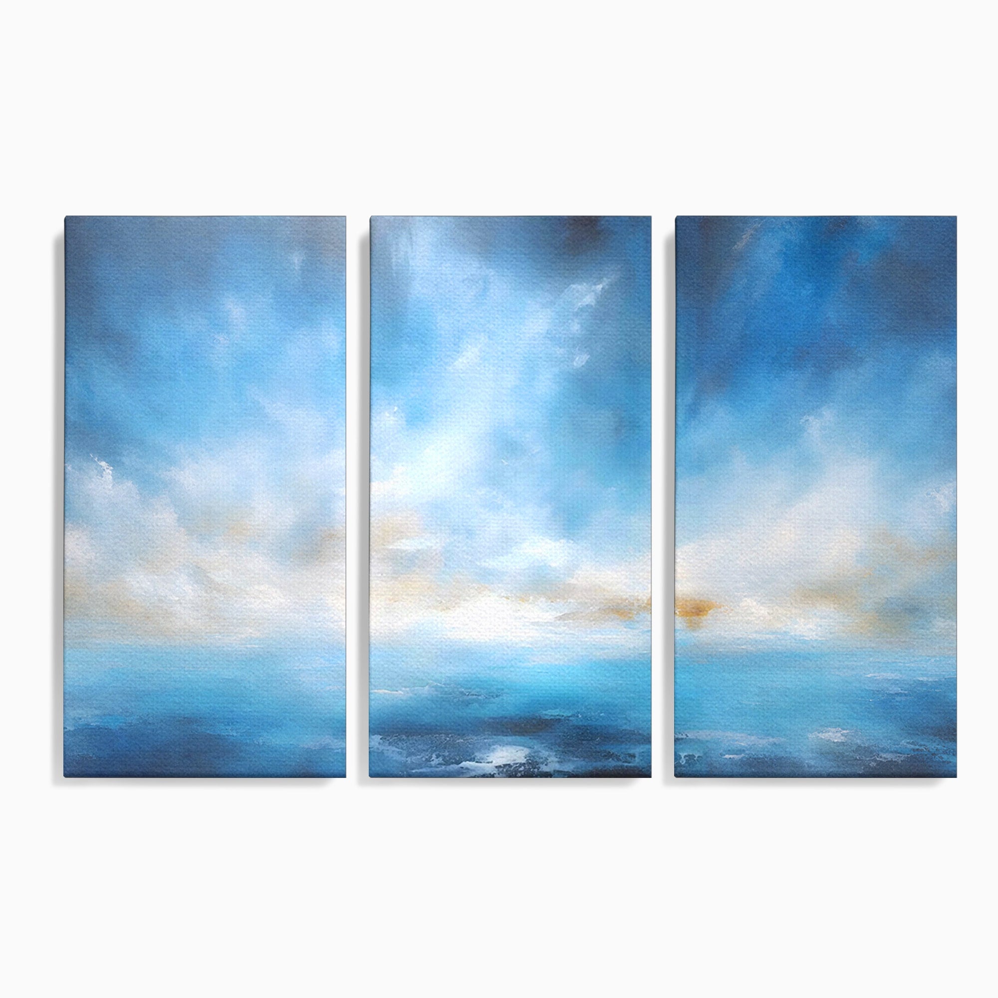 Set 3 Tablouri Canvas Premium LuxCanva® C3-1196, Oras Vazut Din Avion, Relaxare, Living Room, Culori Vibrante