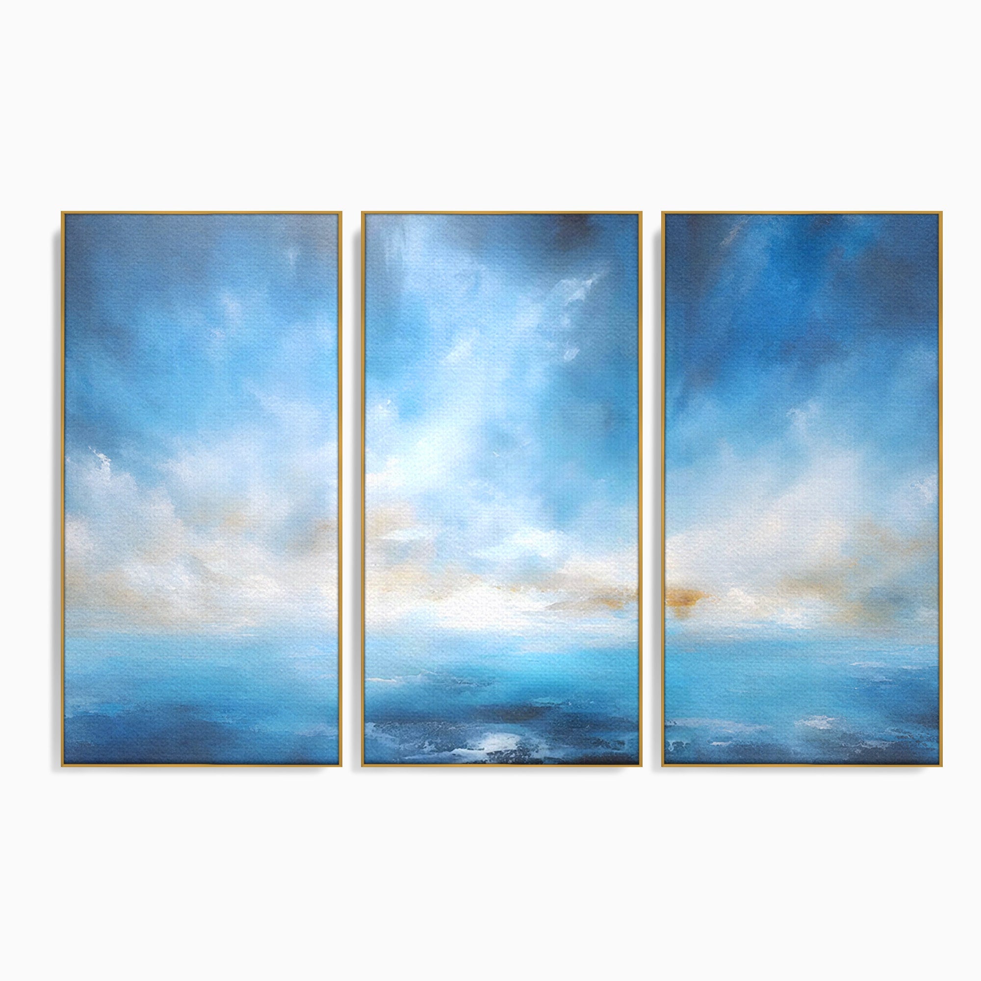 Set 3 Tablouri Canvas Premium LuxCanva® C3-1196, Oras Vazut Din Avion, Relaxare, Living Room, Culori Vibrante