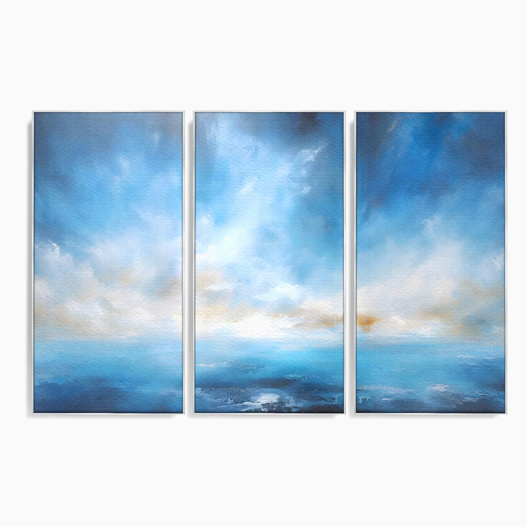 Set 3 Tablouri Canvas Premium LuxCanva® C3-1196, Oras Vazut Din Avion, Relaxare, Living Room, Culori Vibrante