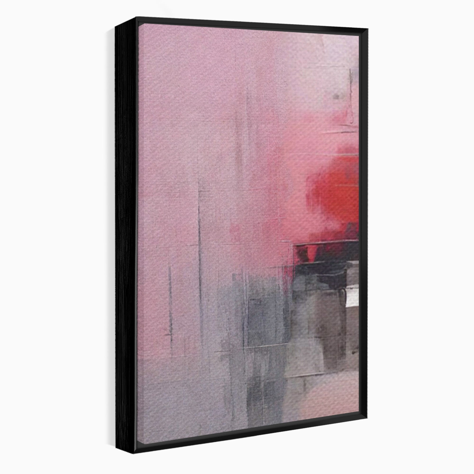 Set 3 Tablouri Canvas Premium LuxCanva® C3-1197, Abstract Rosu Si Negru, Culori, Decorativ, Living Room, Culori Vibrante