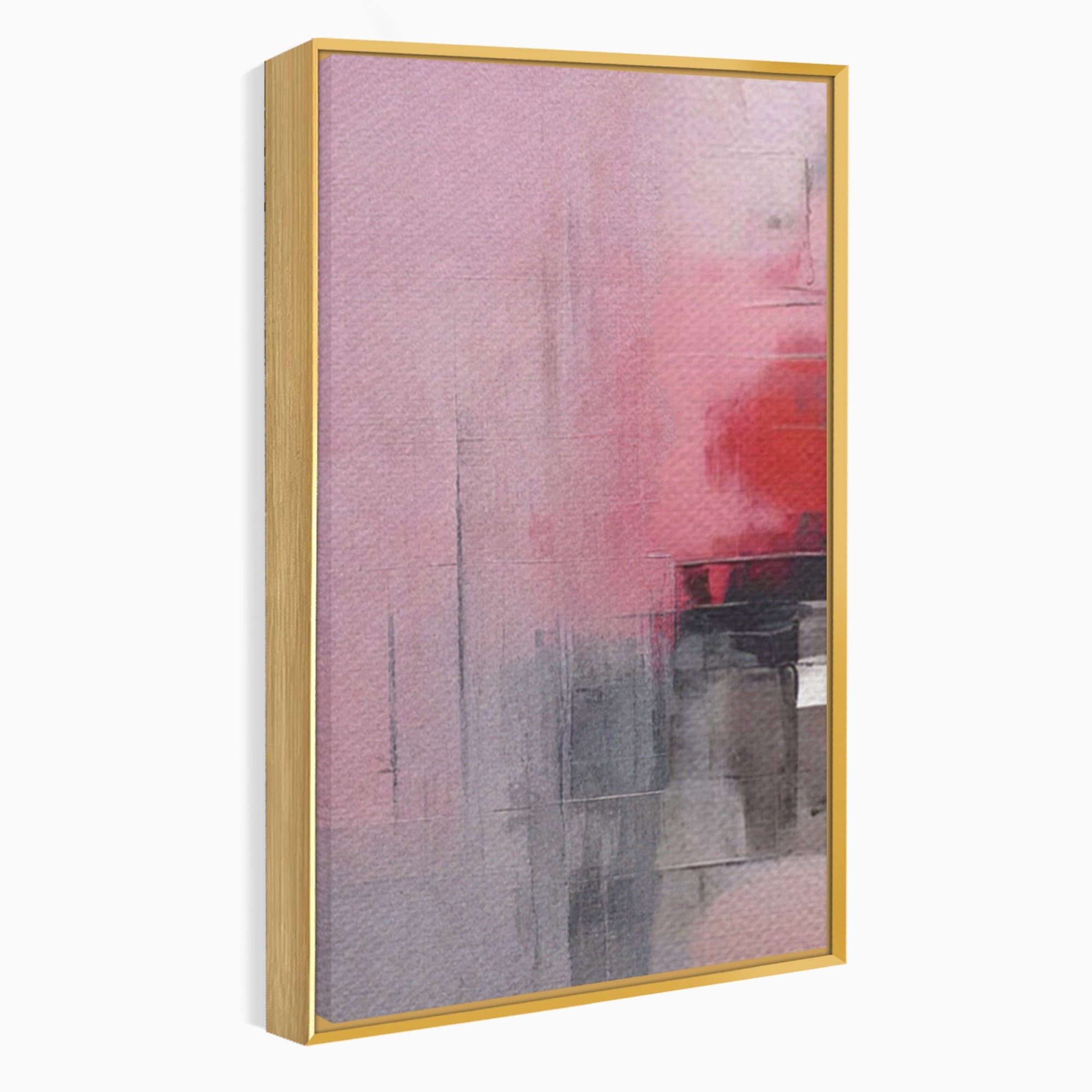 Set 3 Tablouri Canvas Premium LuxCanva® C3-1197, Abstract Rosu Si Negru, Culori, Decorativ, Living Room, Culori Vibrante