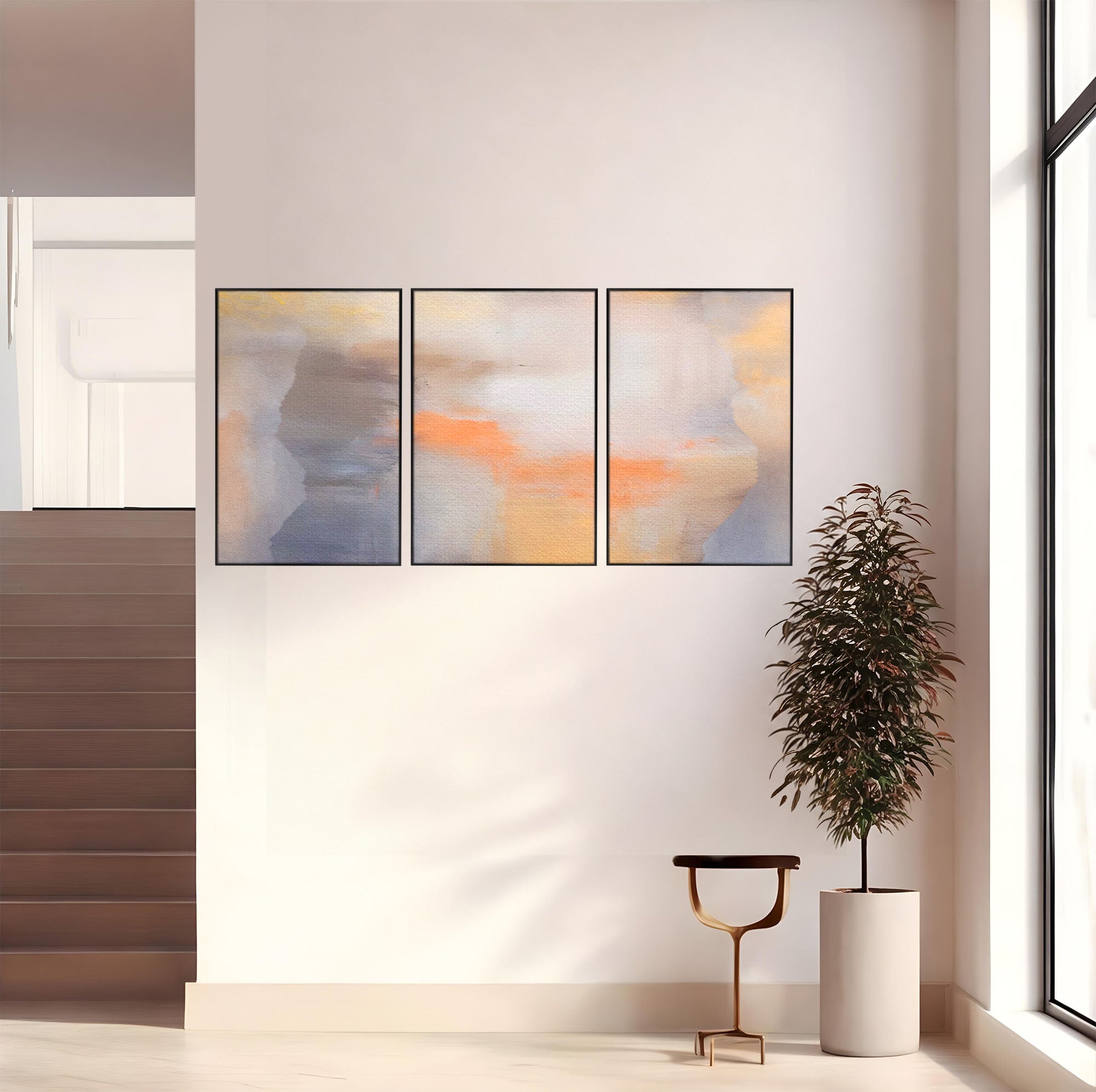Set 3 Tablouri Canvas Premium LuxCanva® C3-1199, Abstract Colors, Relaxare, Living Room, Culori Vibrante