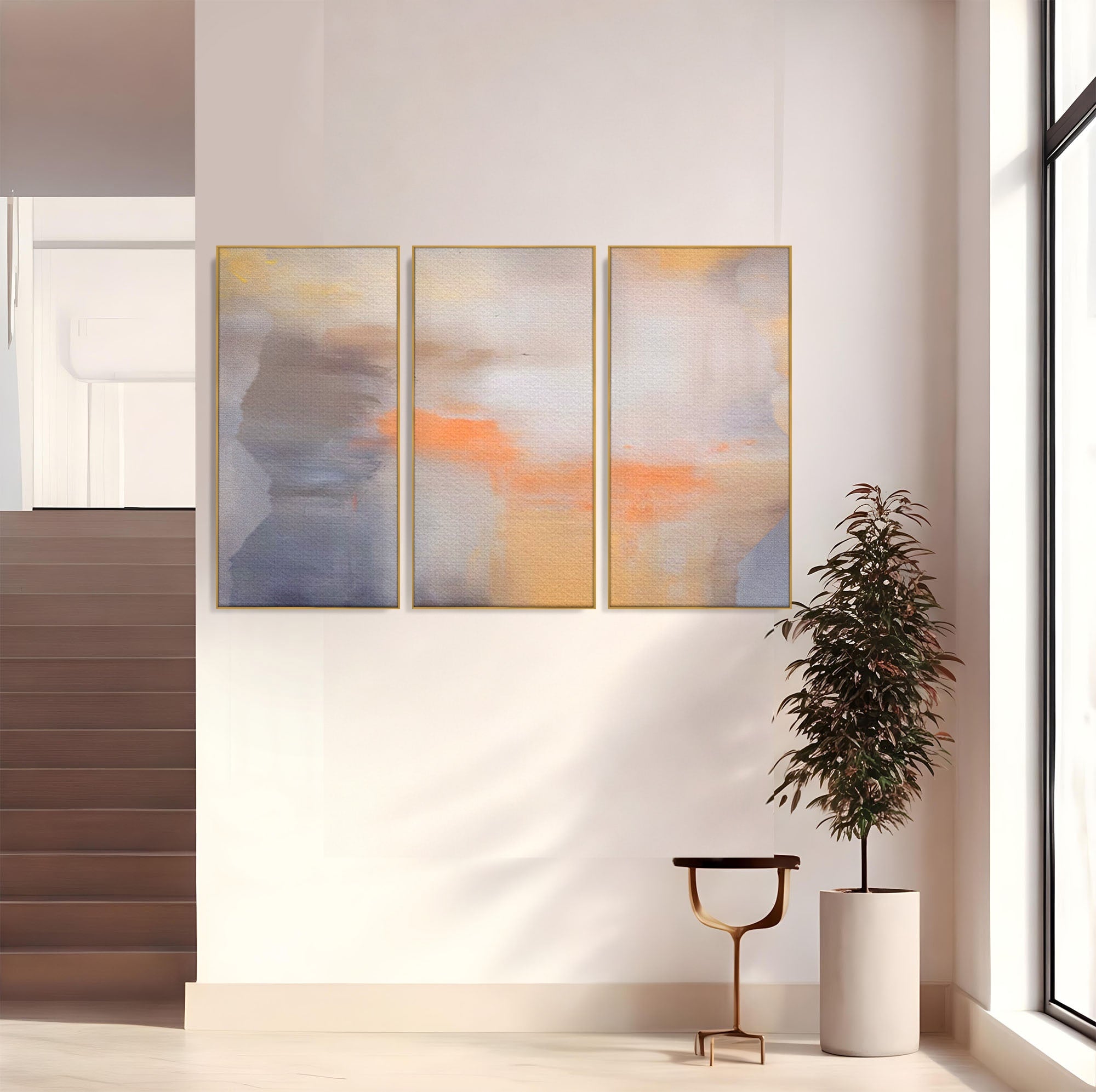 Set 3 Tablouri Canvas Premium LuxCanva® C3-1199, Abstract Colors, Relaxare, Living Room, Culori Vibrante