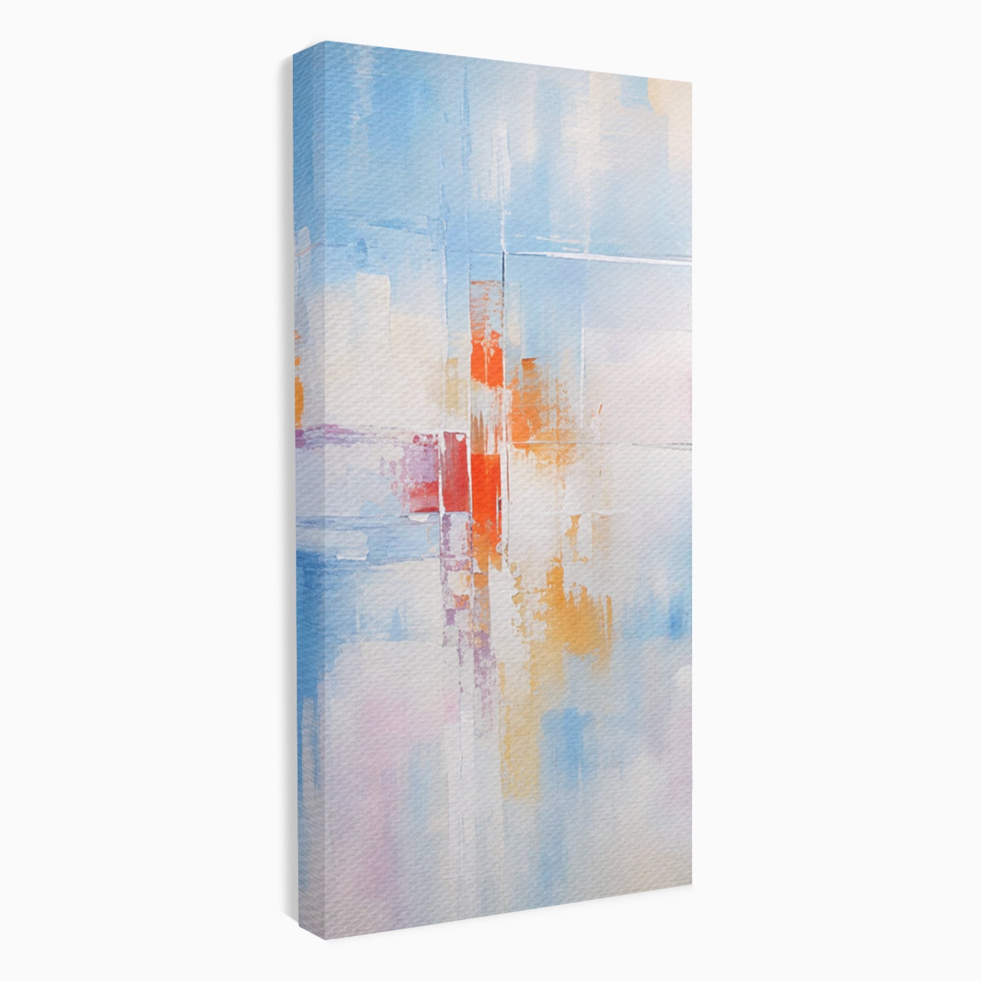 Set 3 Tablouri Canvas Premium LuxCanva® C3-1200, Abstract Blue And Red Painting, Relaxare, Living Room, Culori Vibrante
